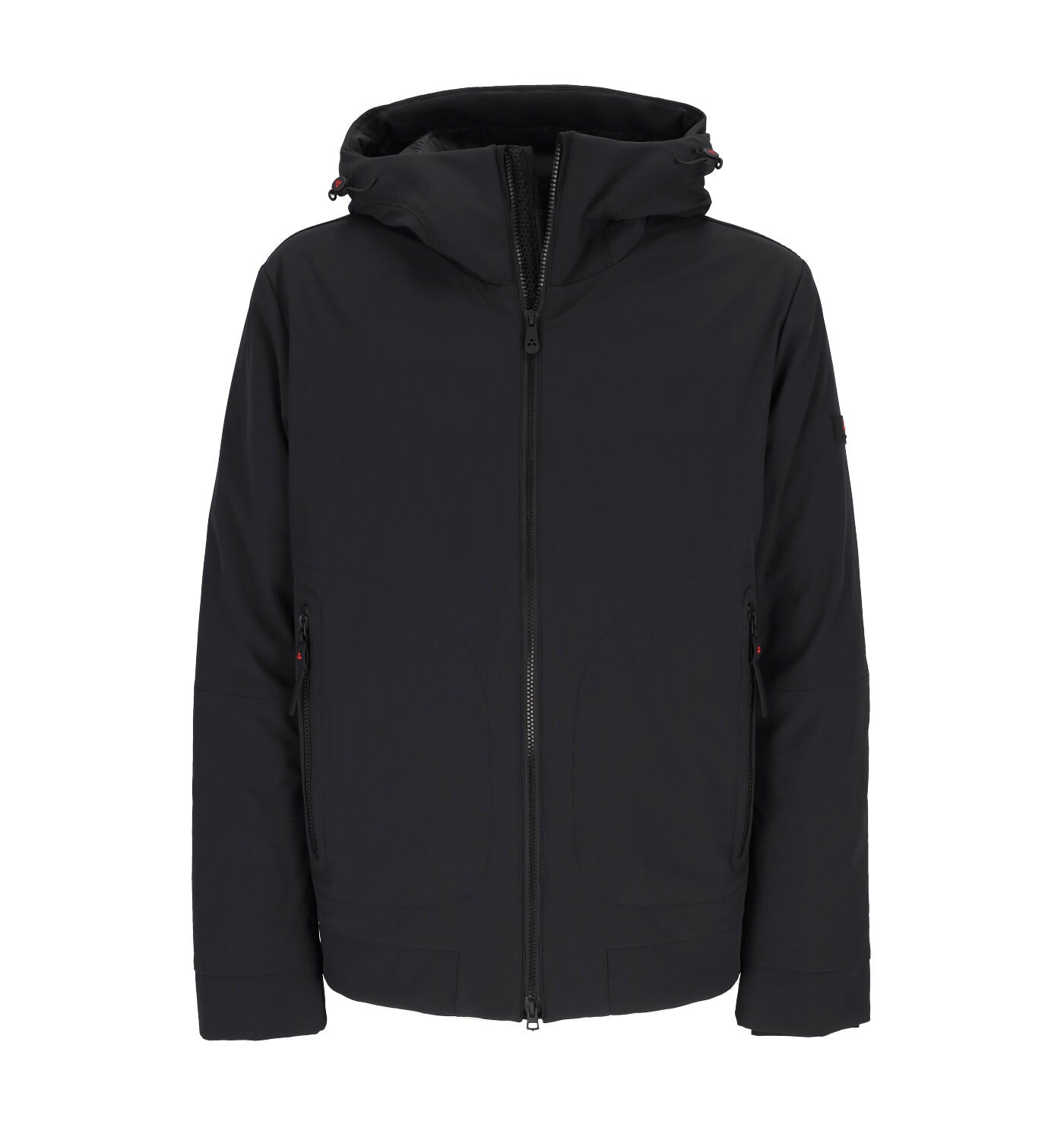 Giubbino corto spalmato con cappuccio