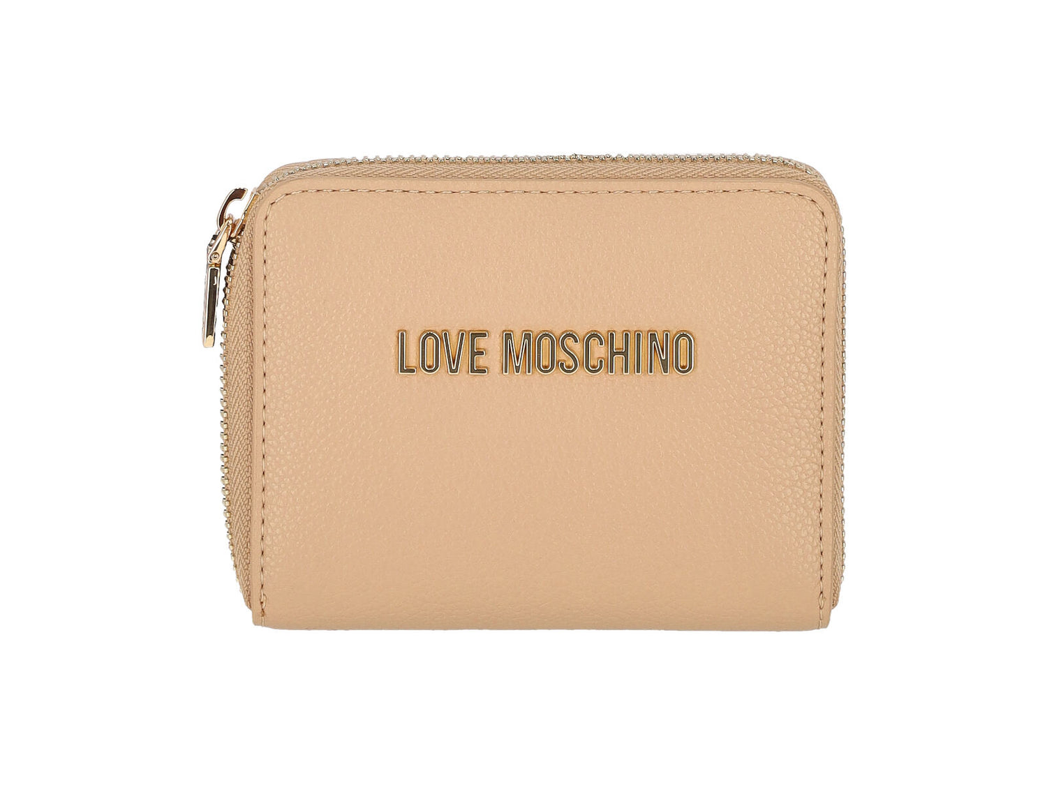 Portafoglio piccolo con zip around con logo lettering oro