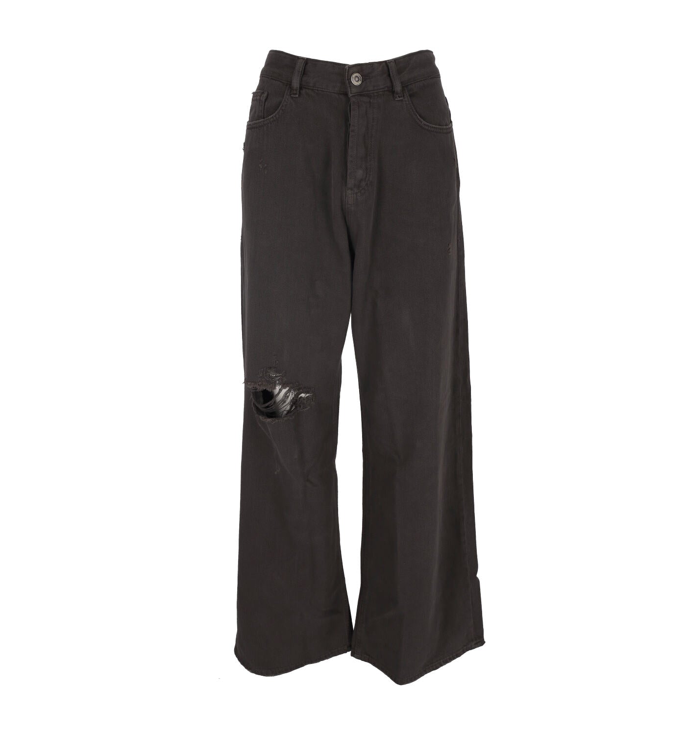 Jeans ampio con rotture