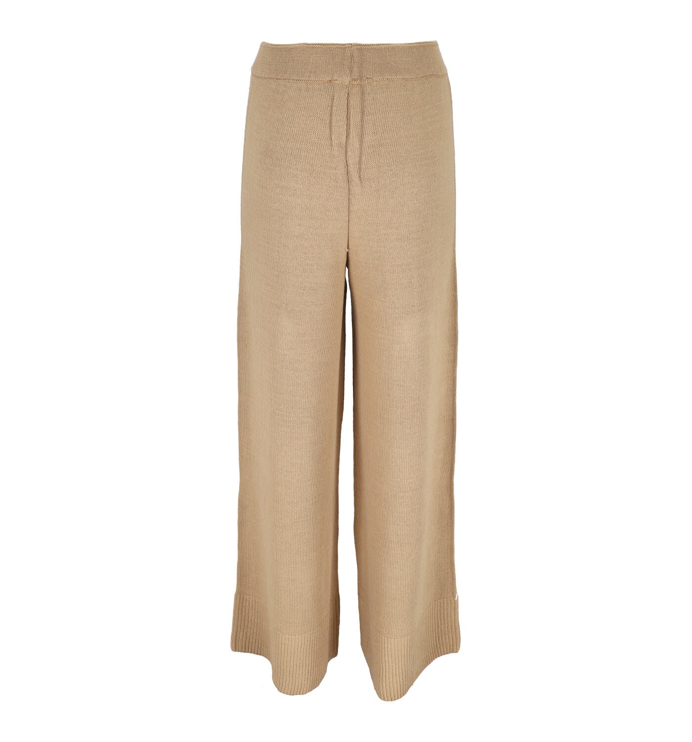 Pantalone dritto in maglia rasato