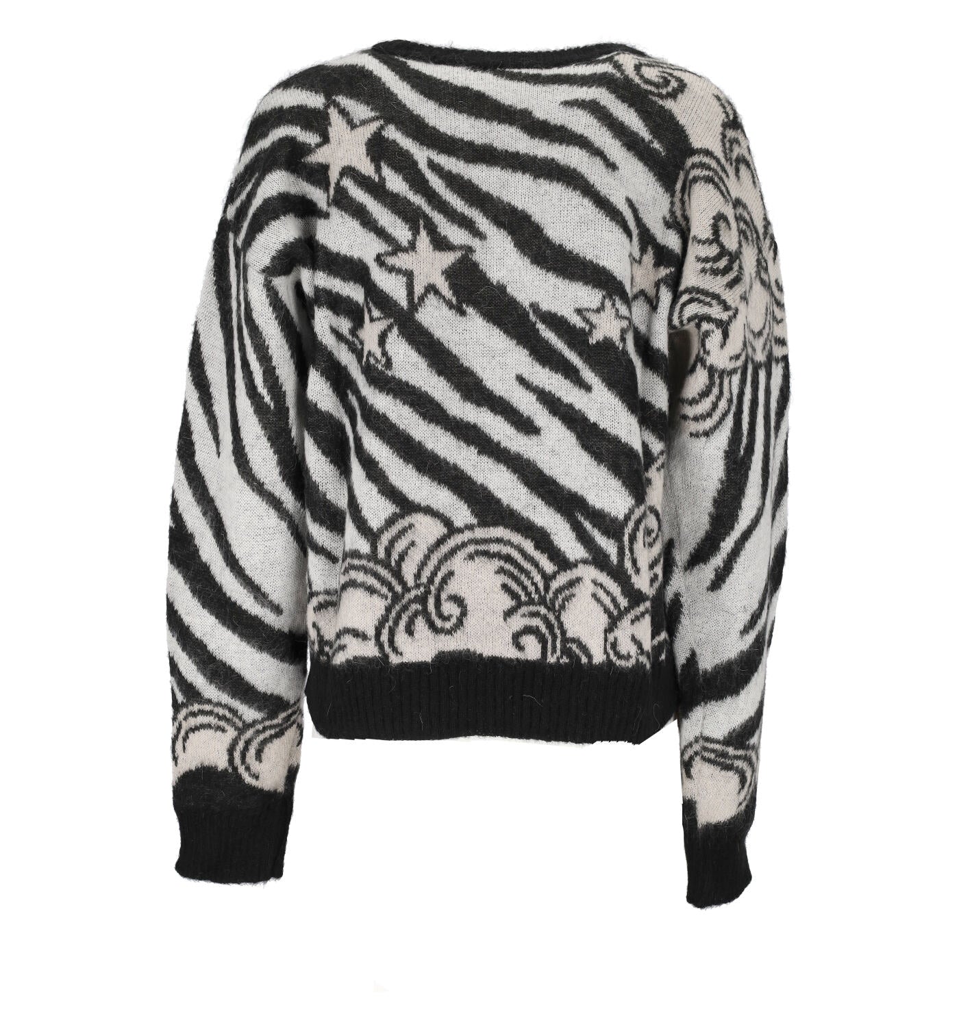 Maglione in lana stampa zebrata