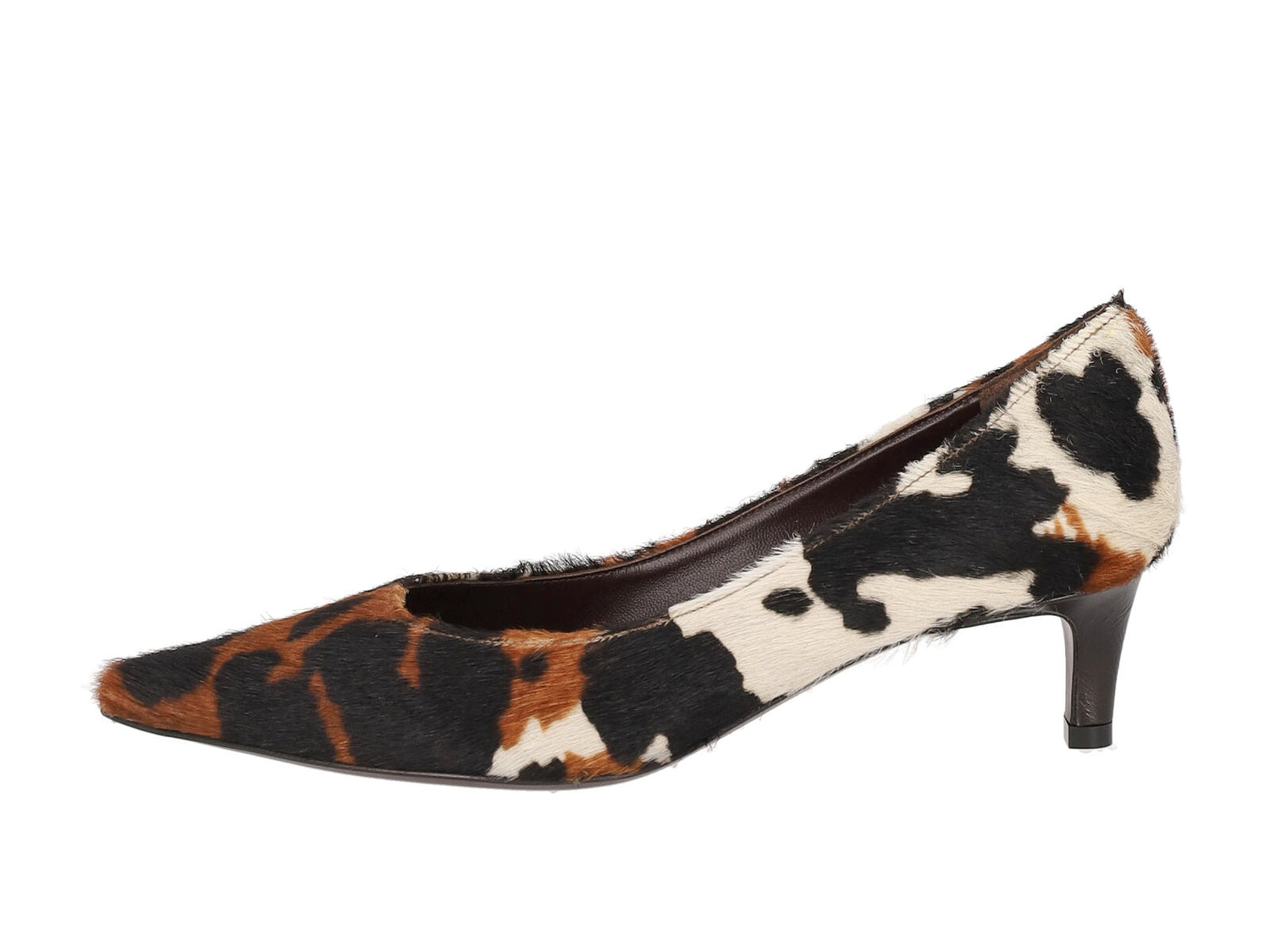 Decollètè in cavallino con tacco altezza 5 cm .