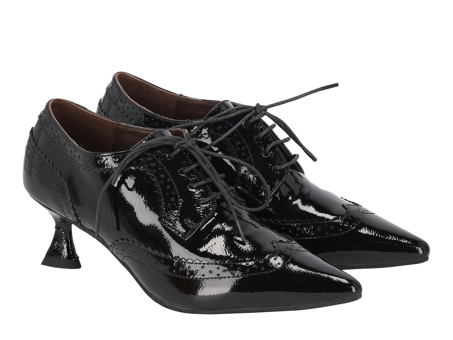 Francesina con lacci in naplak, tacco altezza 6cm.