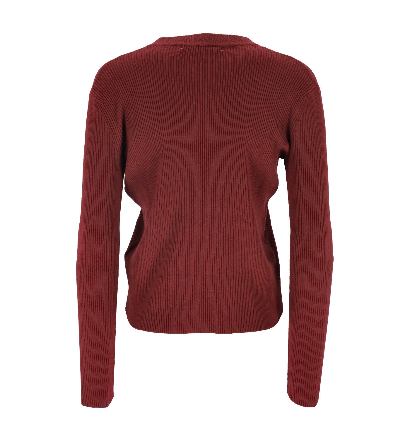 Maglia girocollo a costine slim fit