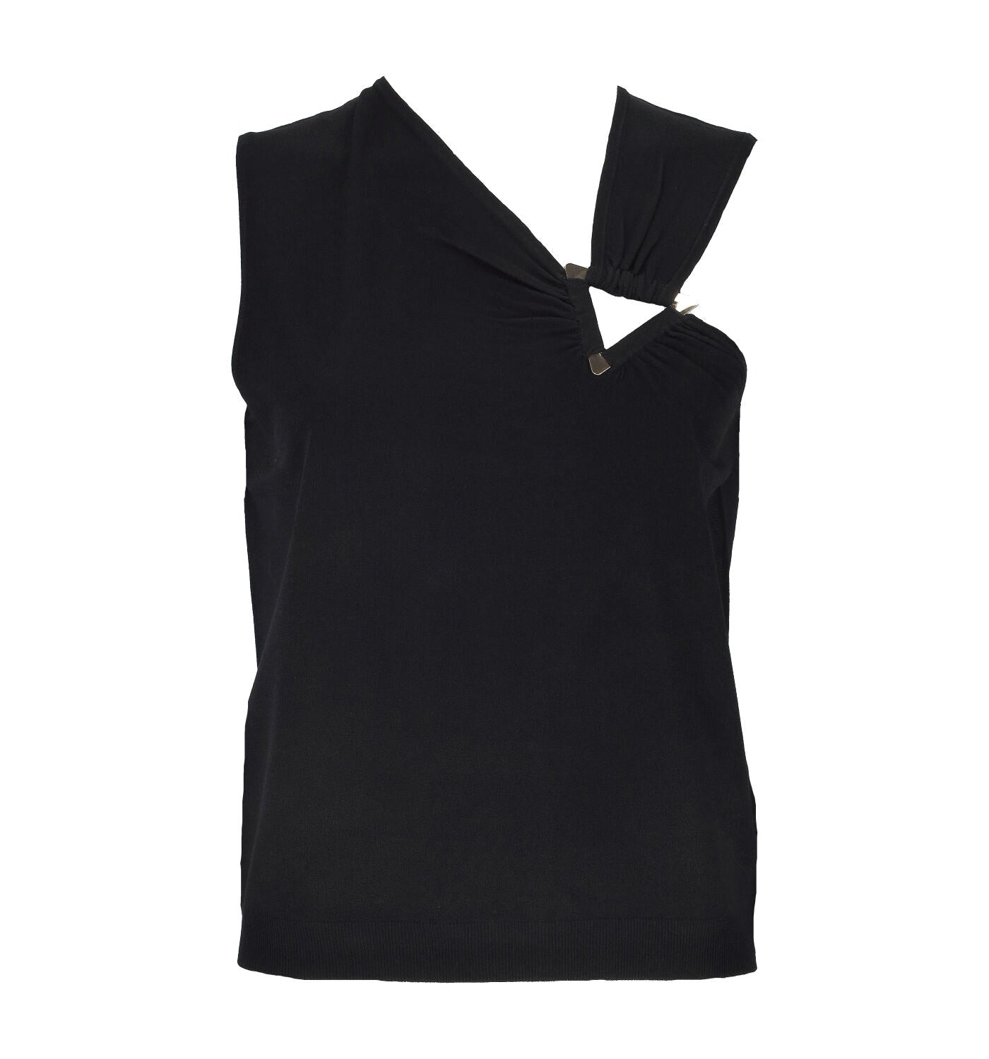 Maglia giromanica in tessuto elasticizzato con gancio oro lato