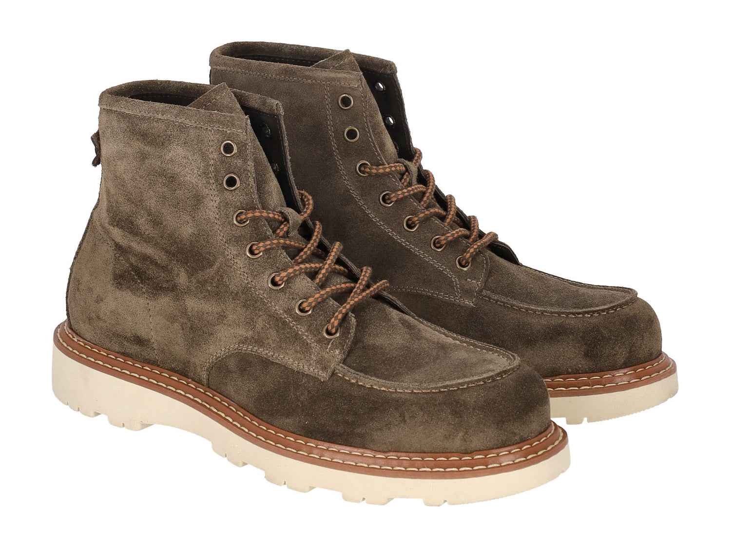 Polacchino in camoscio con suola in gomma