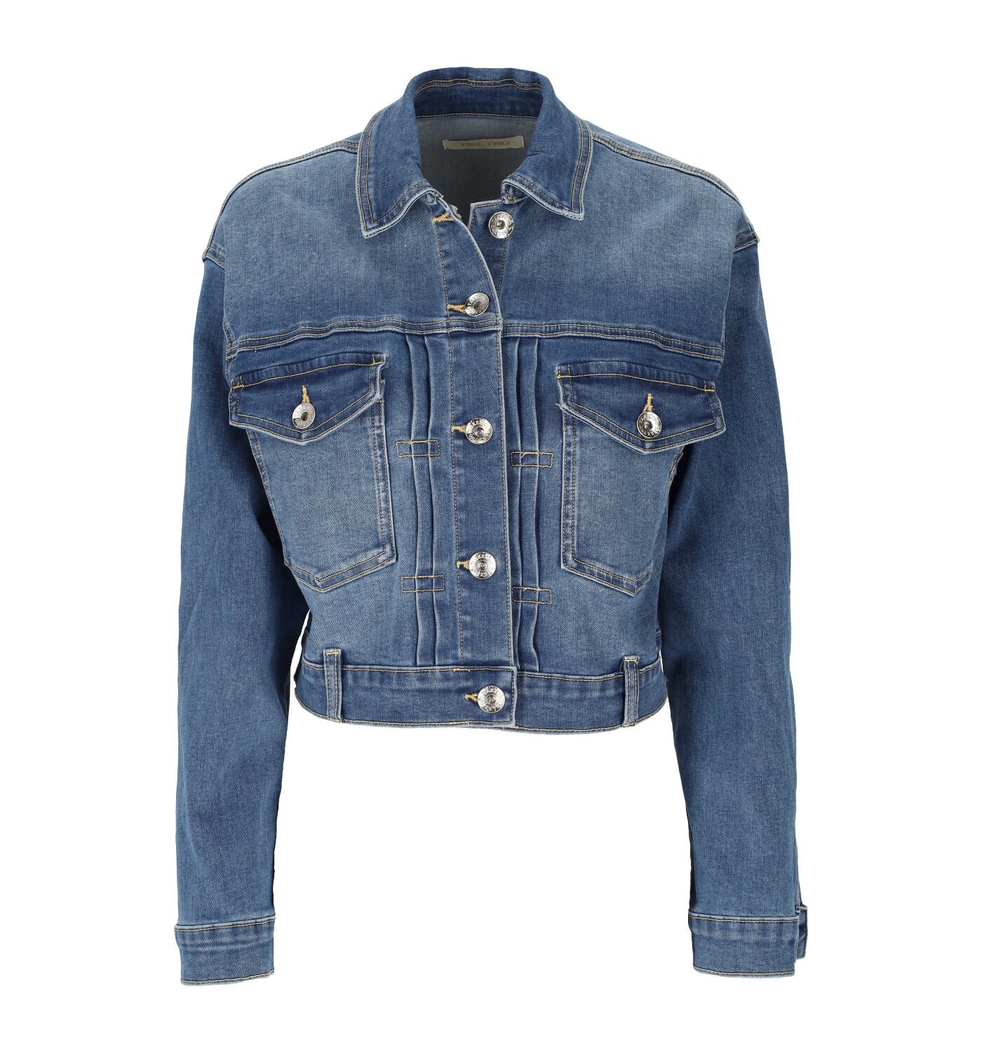 Giubbino jeans crop lavaggio medio