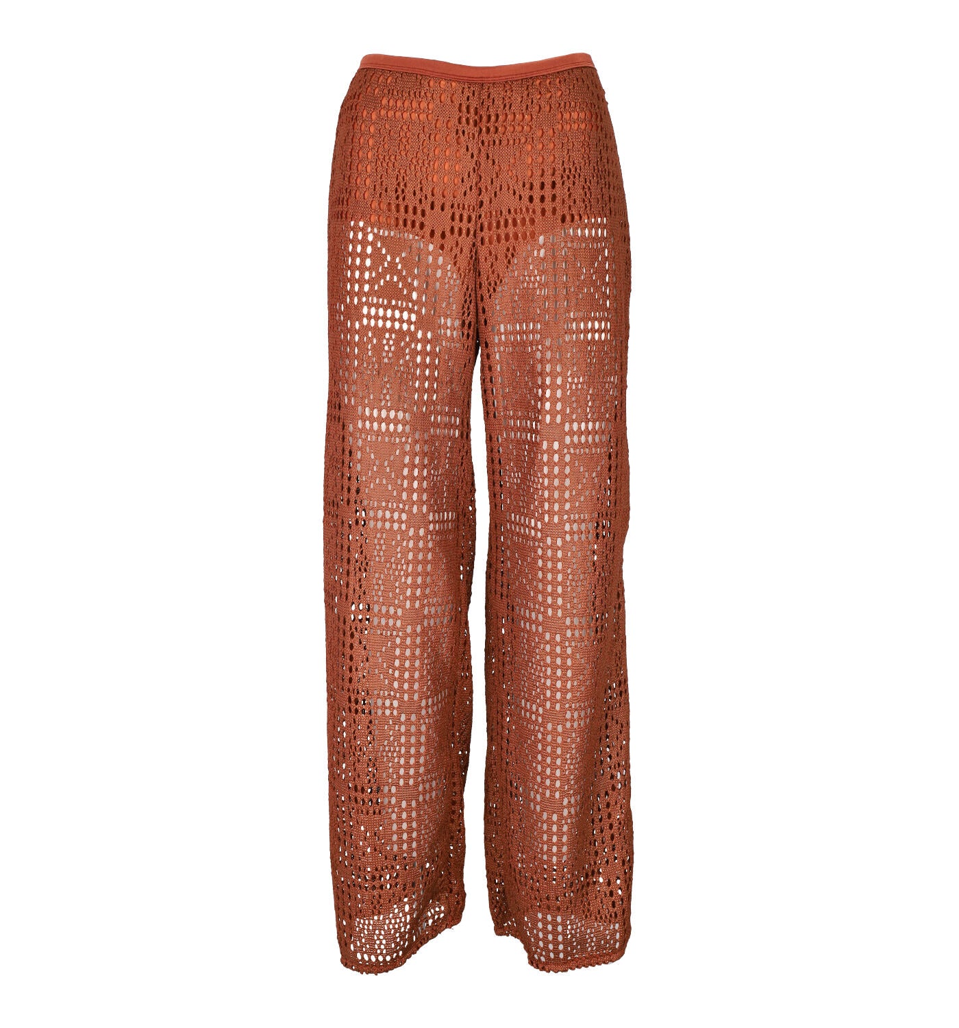 Pantalone palazzo copricostume in macrame