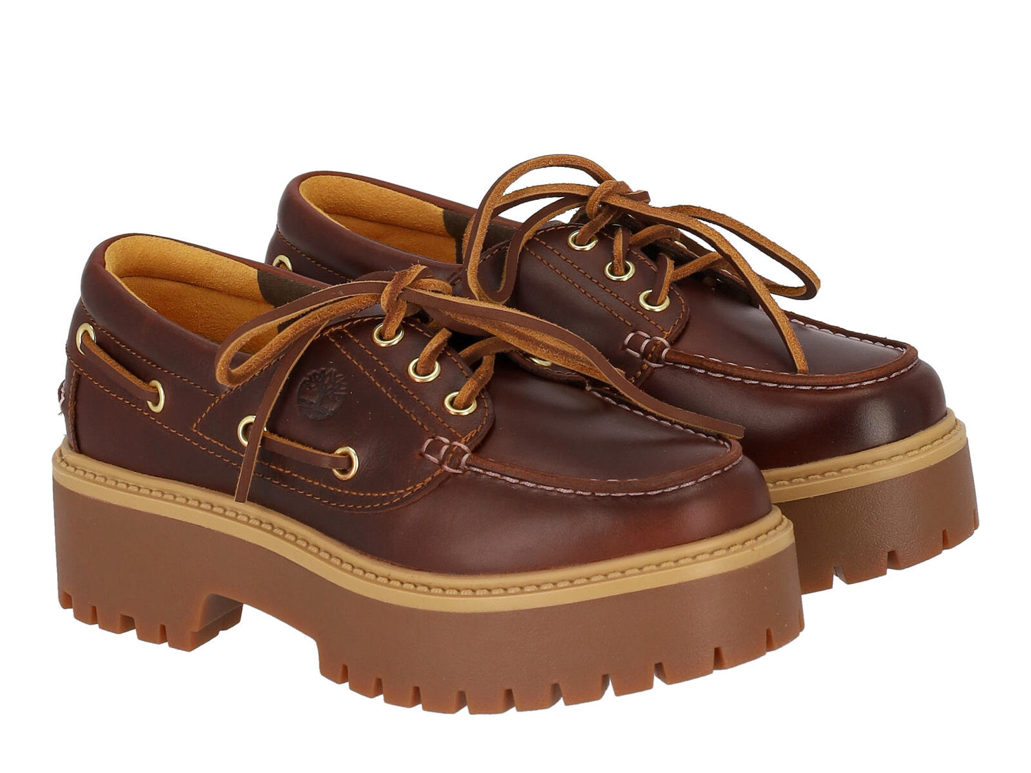 Mocassino barca platform in pelle