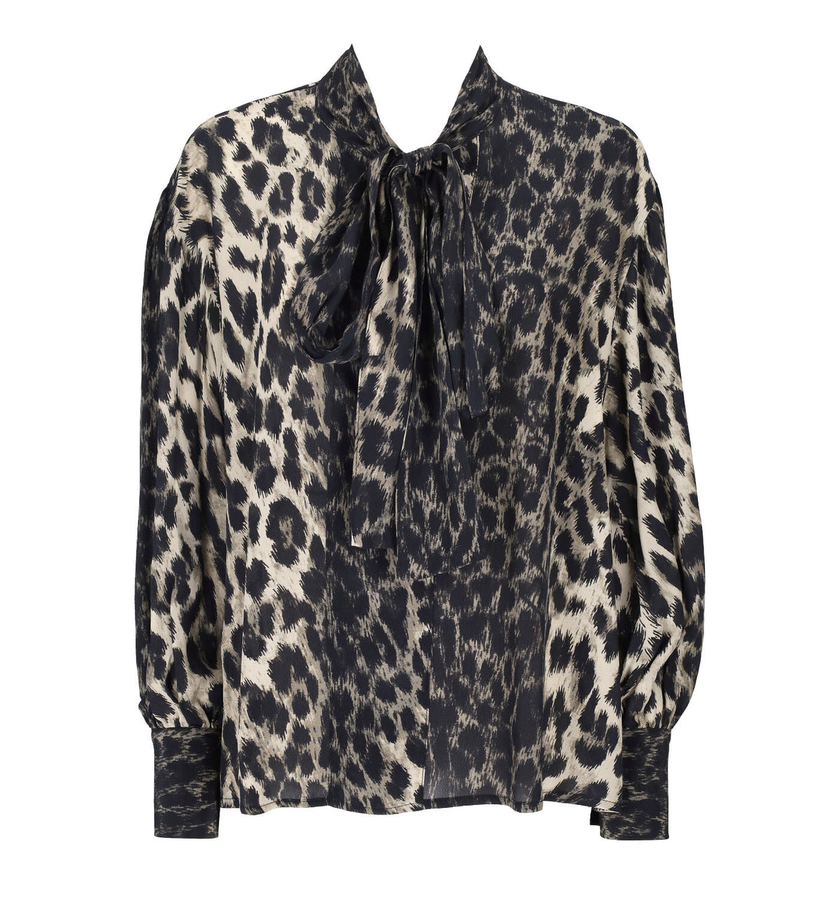 Blusa con fiocco maculata