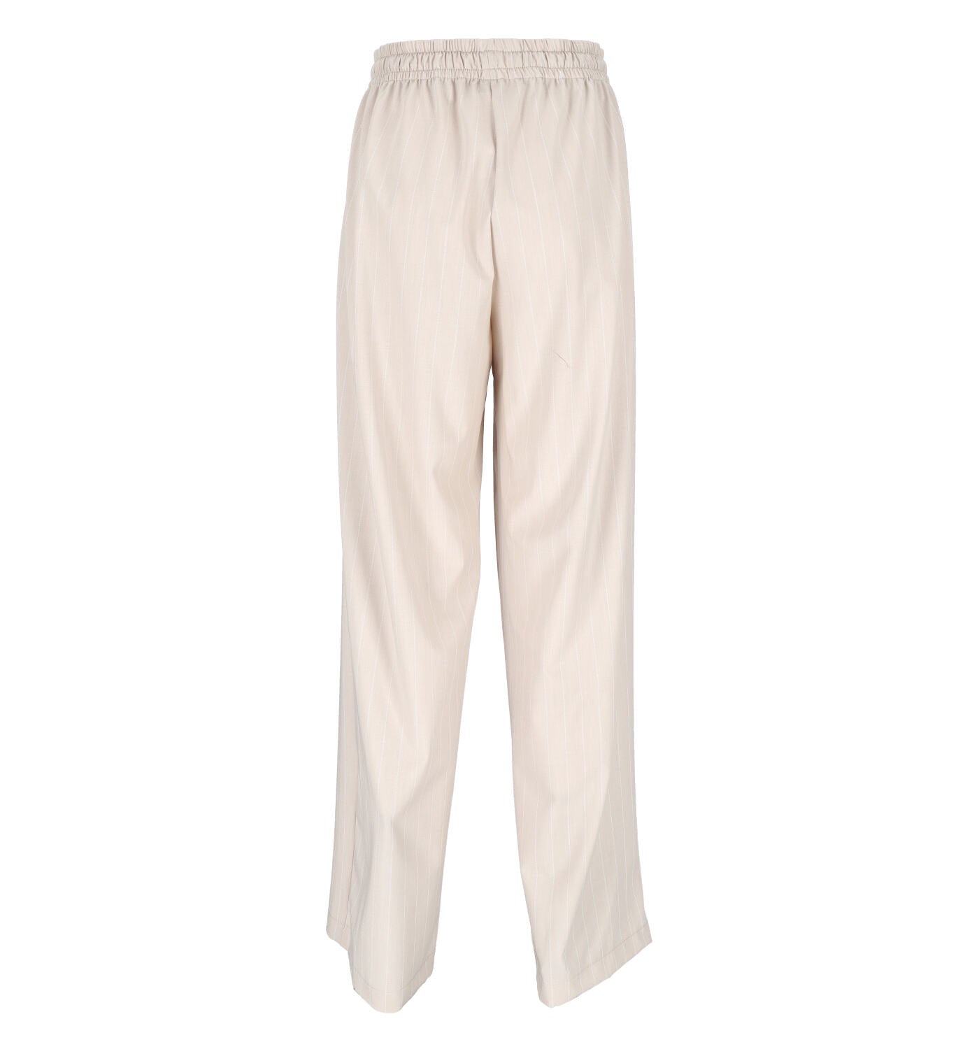 Pantalone gessato over con pence e coulisse