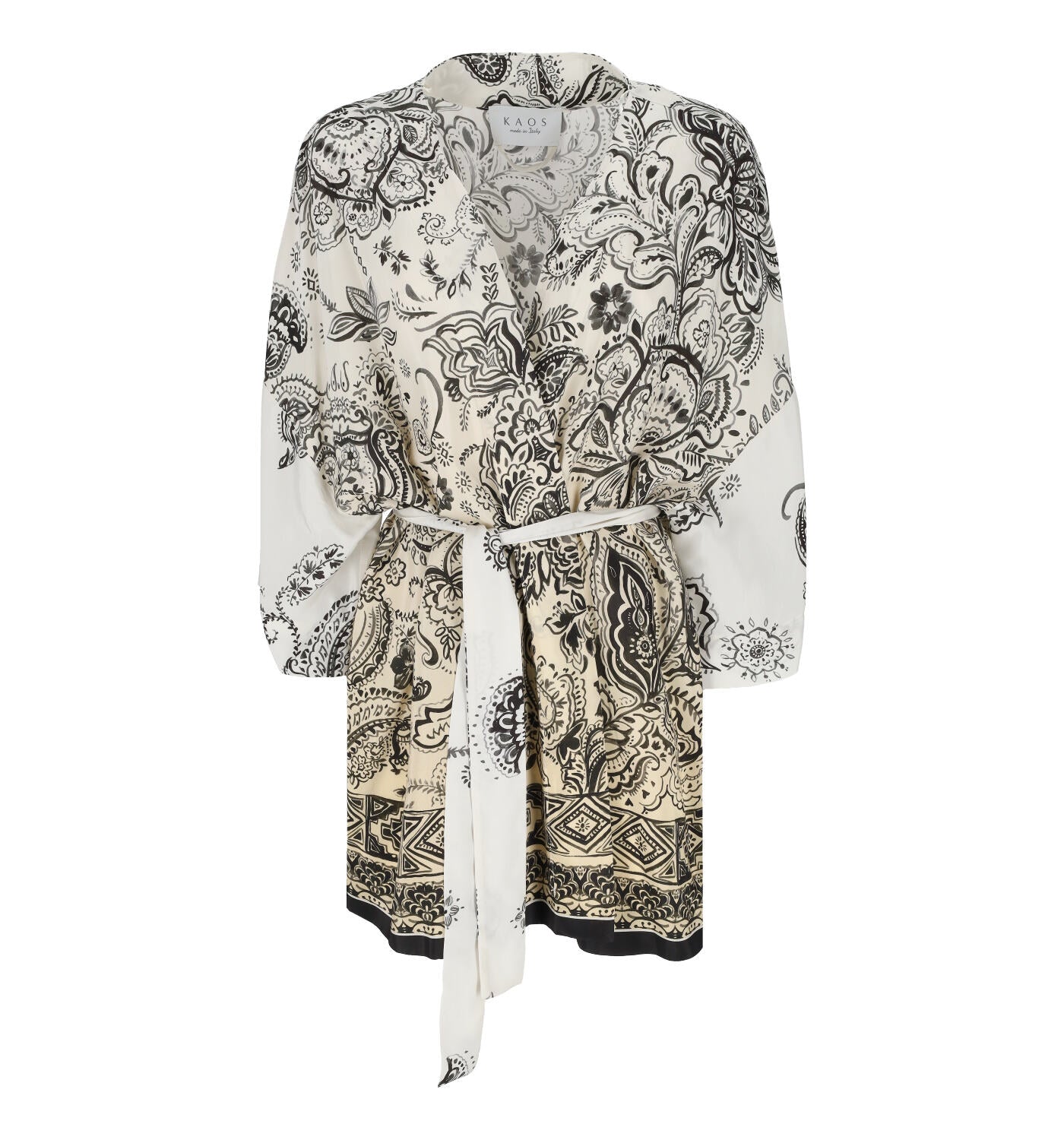 Kimono a manica 3/4 degradè con stampa cashmere