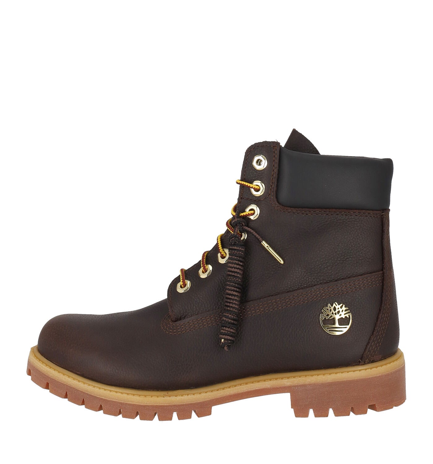 Anfibio in pelle bottolata con logo oro .