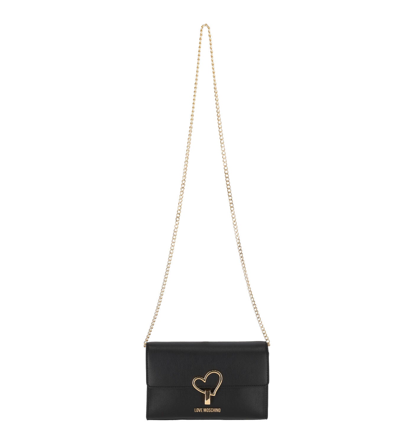 Borsa a tracolla piccola con chiusura a patta cuore oro