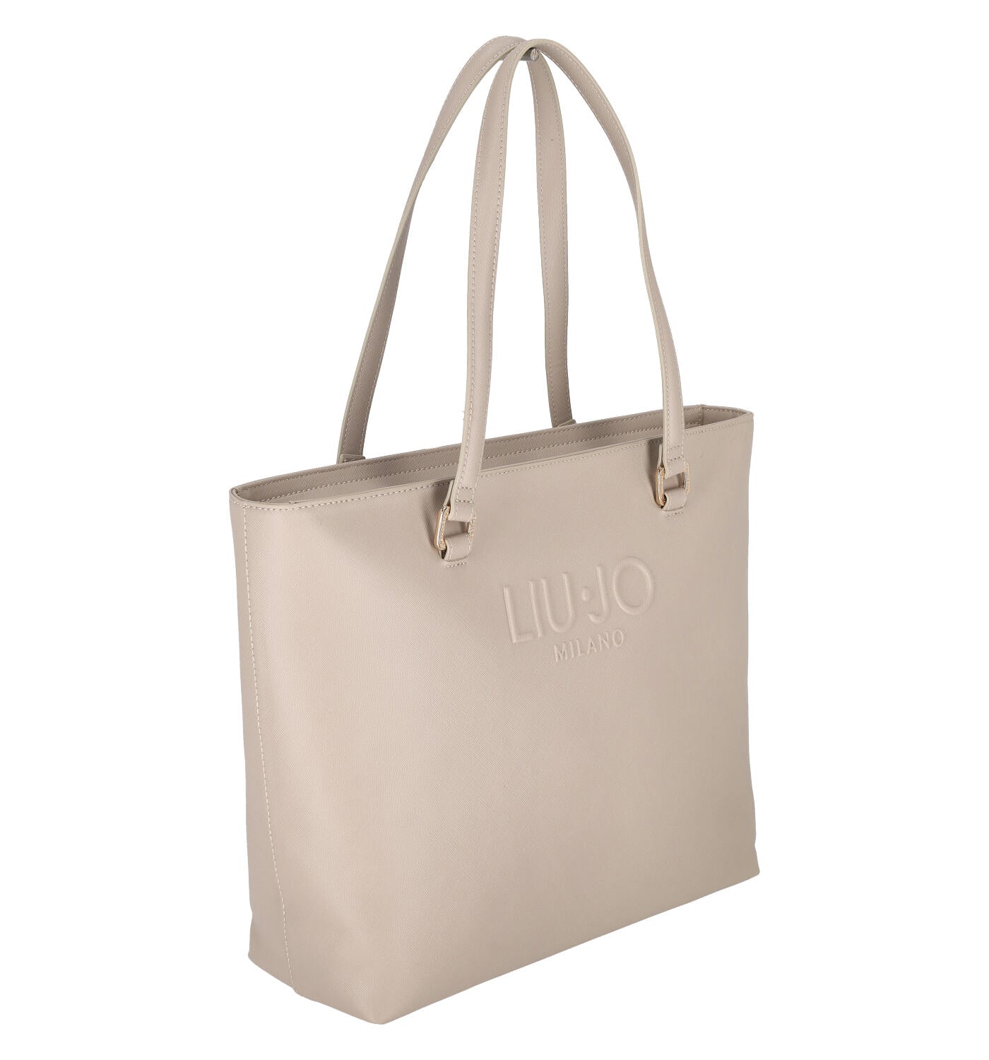 Borsa shopping in pelle saffiano con chiusura a zip