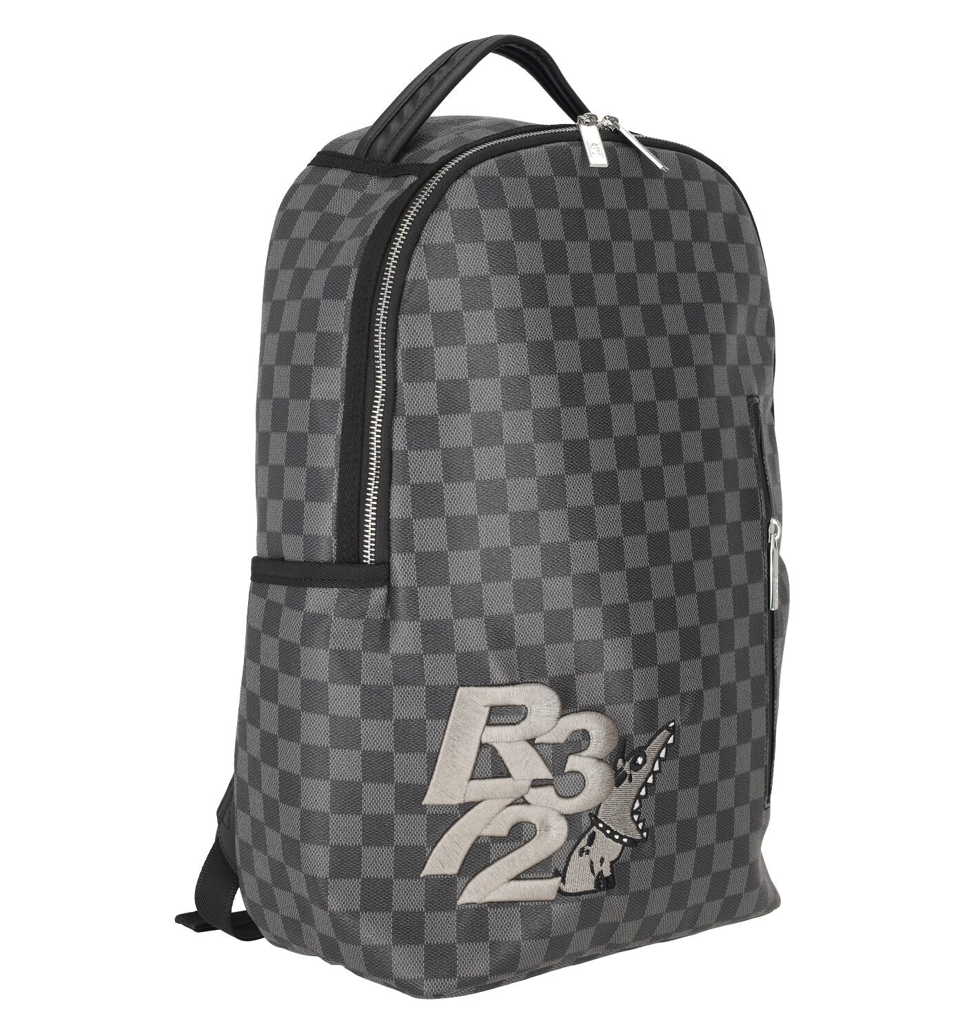 Zaino con zip frontale e patch