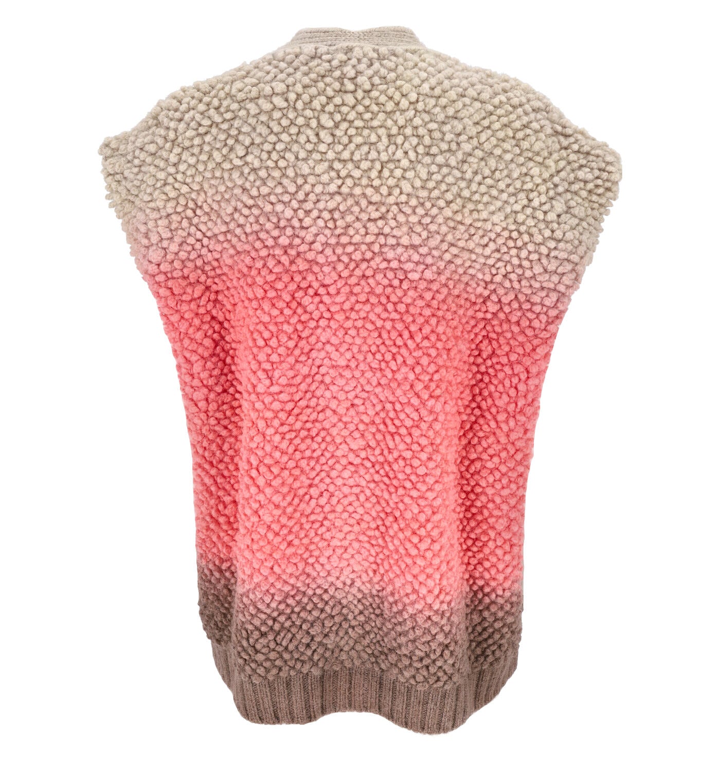 Gilet in lana in fantasia degradè con bottoni