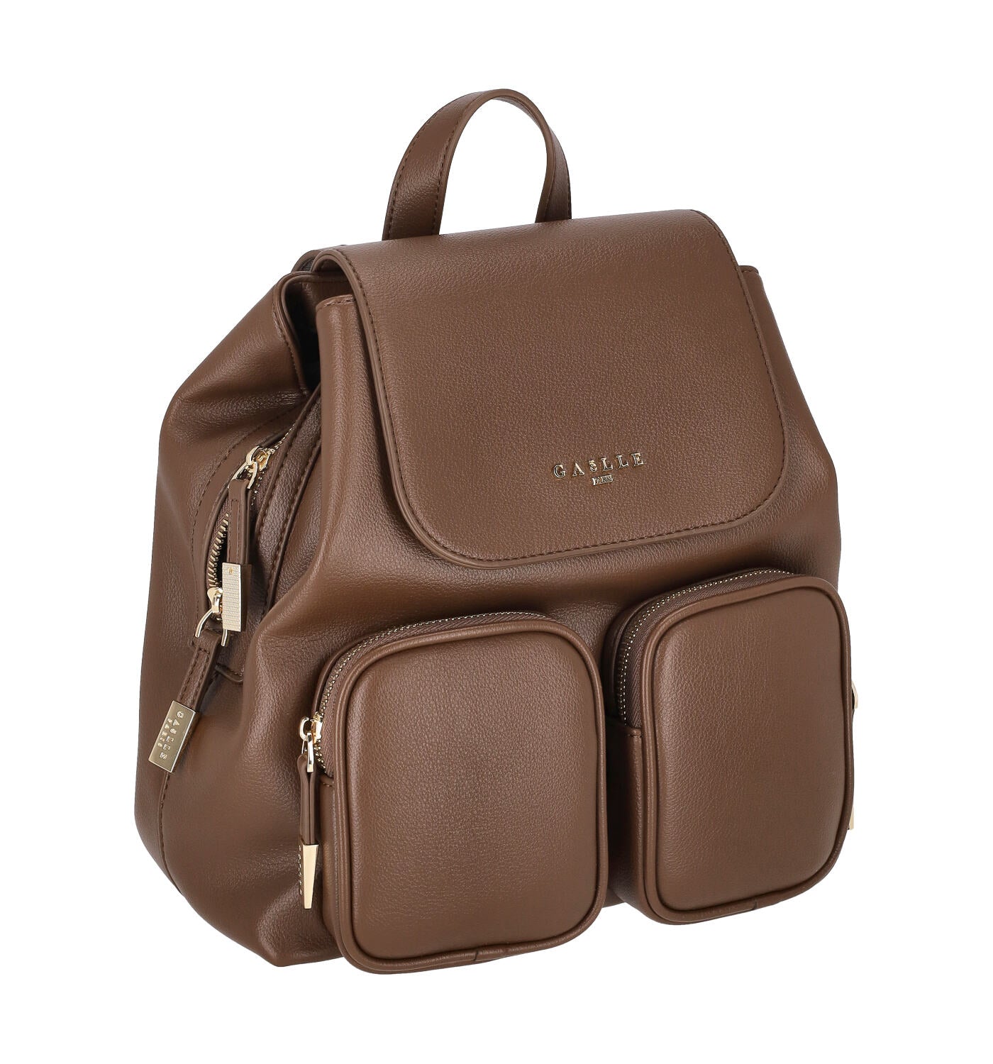 Zaino con doppia tasca sul davanti , spallacci sottili regolabili,chiusura con bottone.