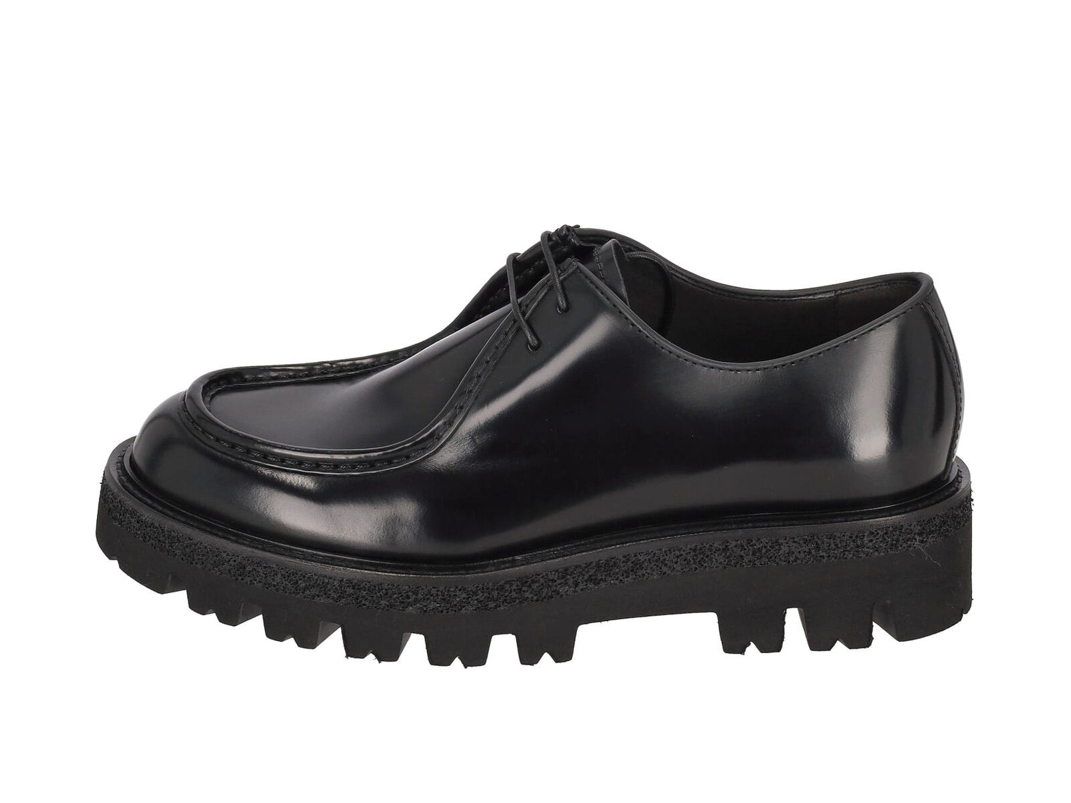 Scarpa modello ingegnere in pelle polished con fondo in gomma roccia