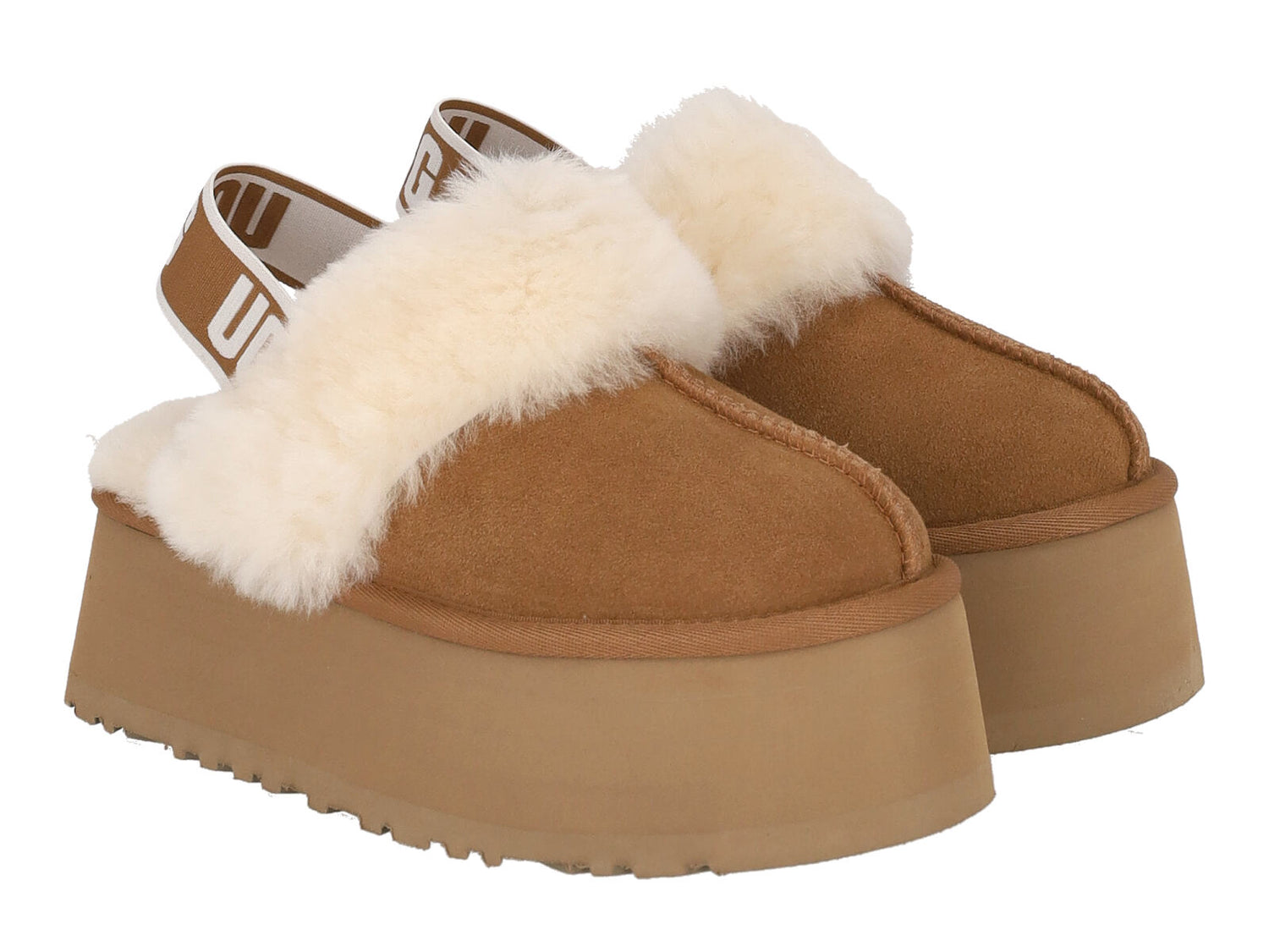 Sabot con elastico in camoscio , suola alta in gomma