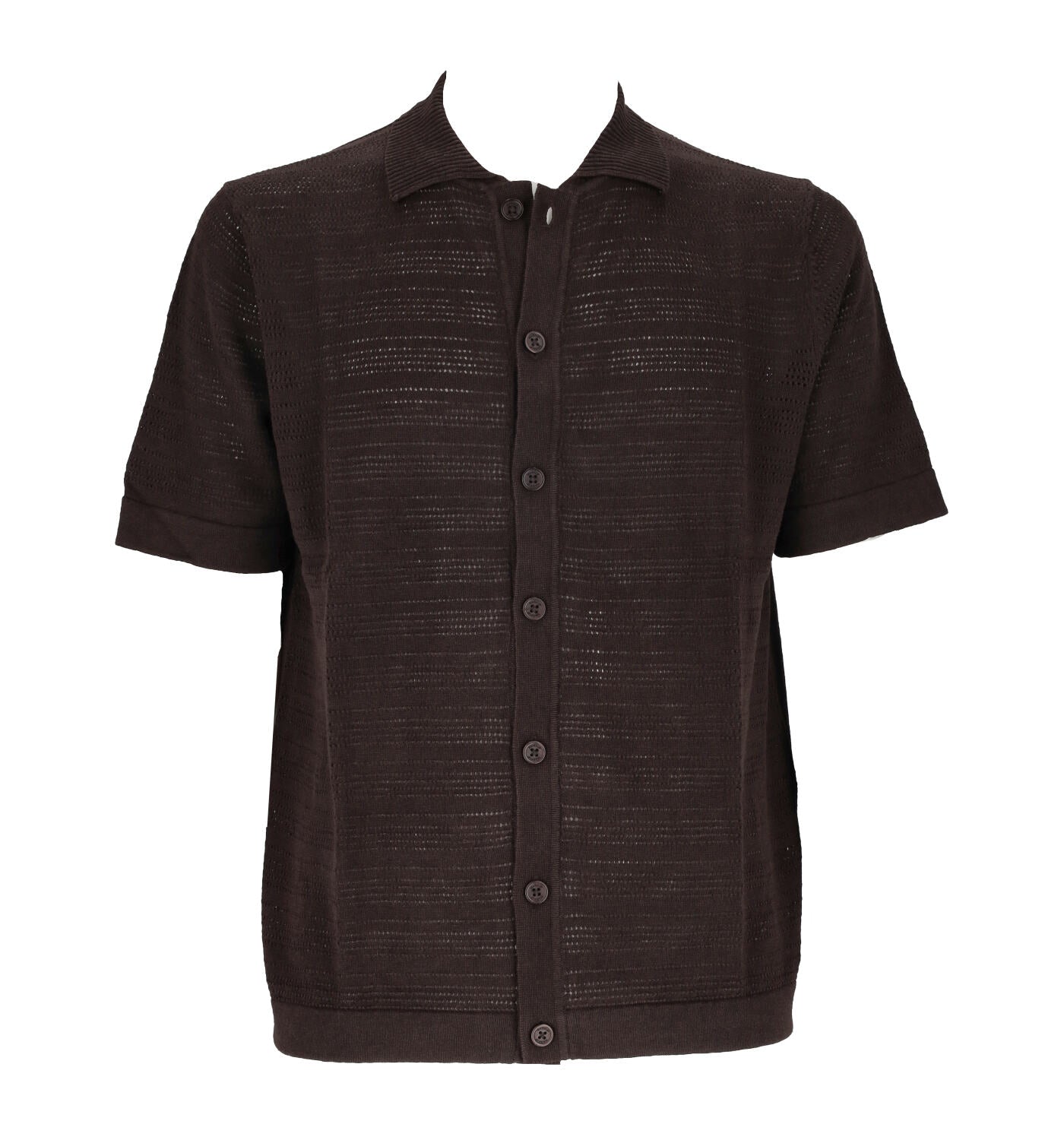Polo camicia mezza manica in misto lino