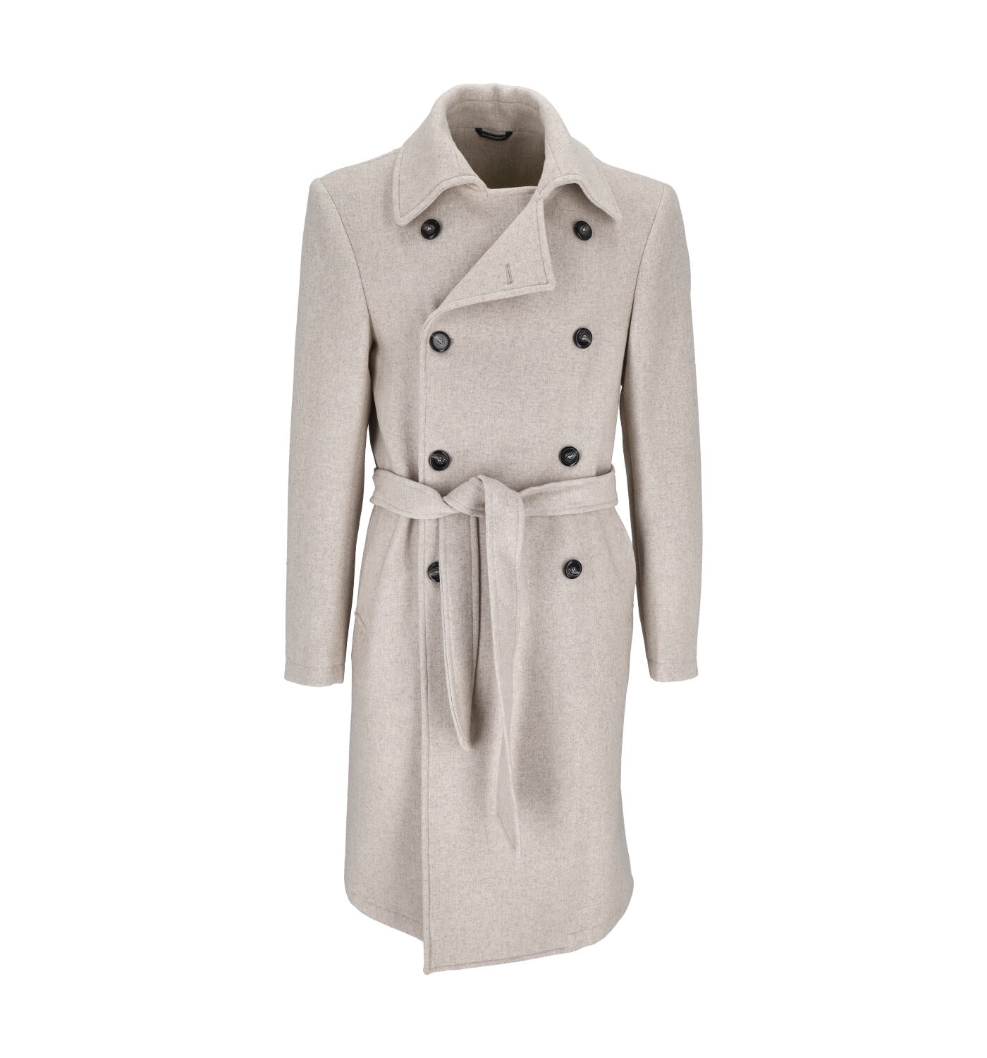 Cappotto doppio petto con cintura
