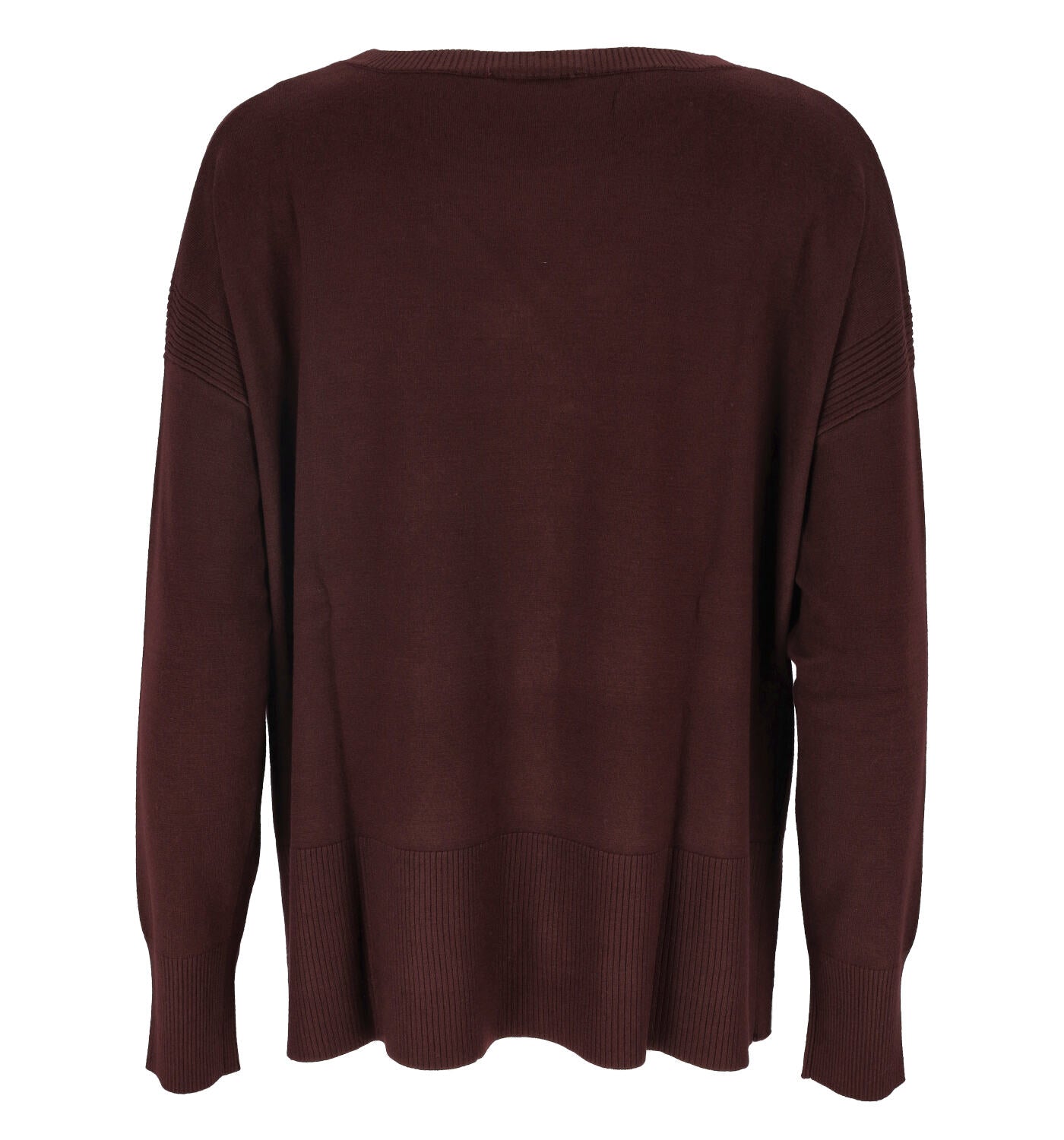 Maglia girocollo in lana con spacchi