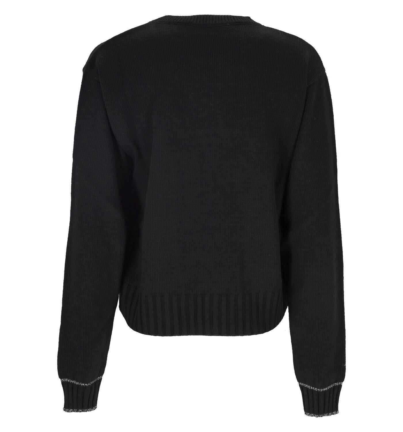 Maglia in lana rasata con logo ricamato sul davanti