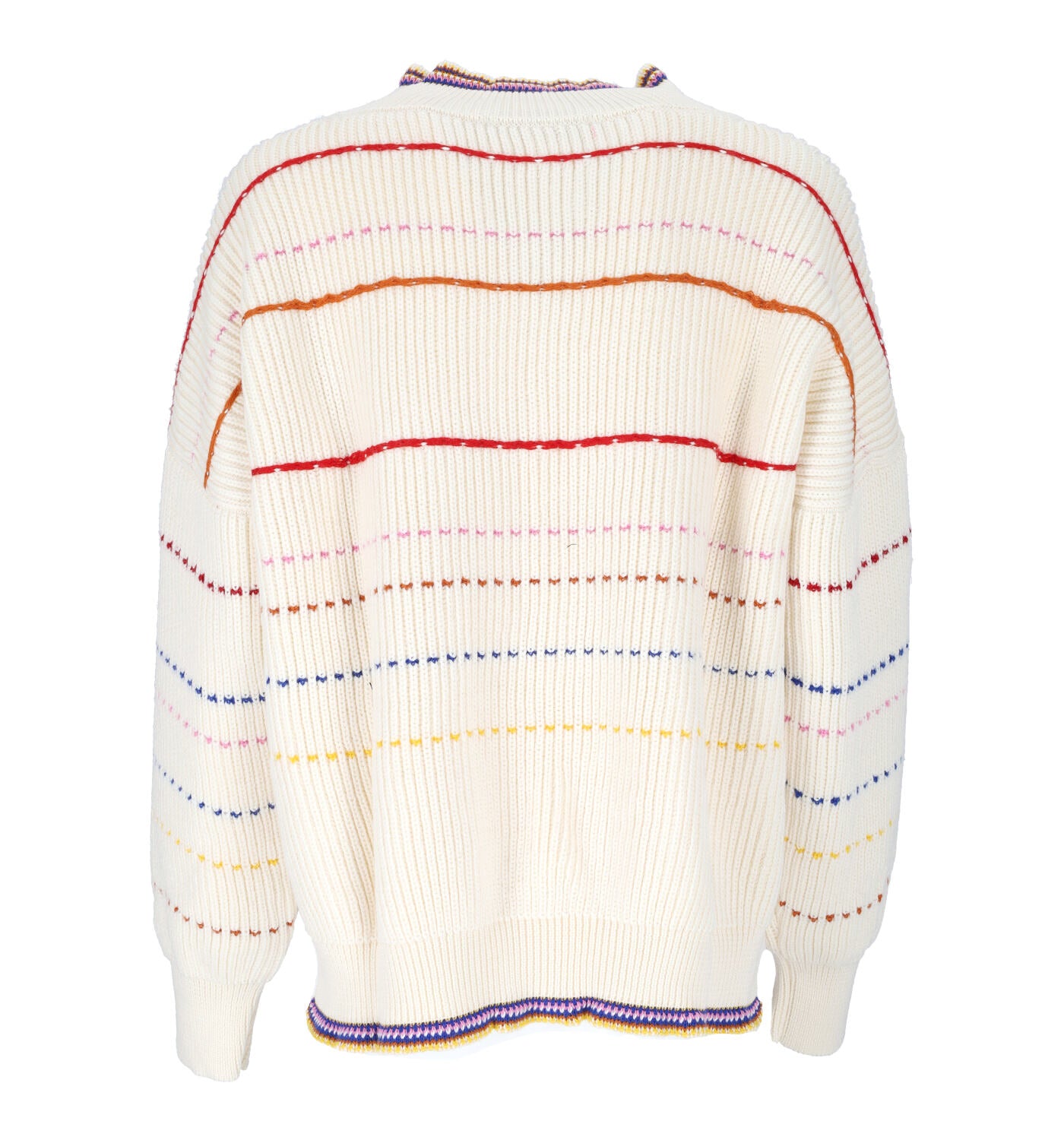 Pull scollo v con riche multicolor