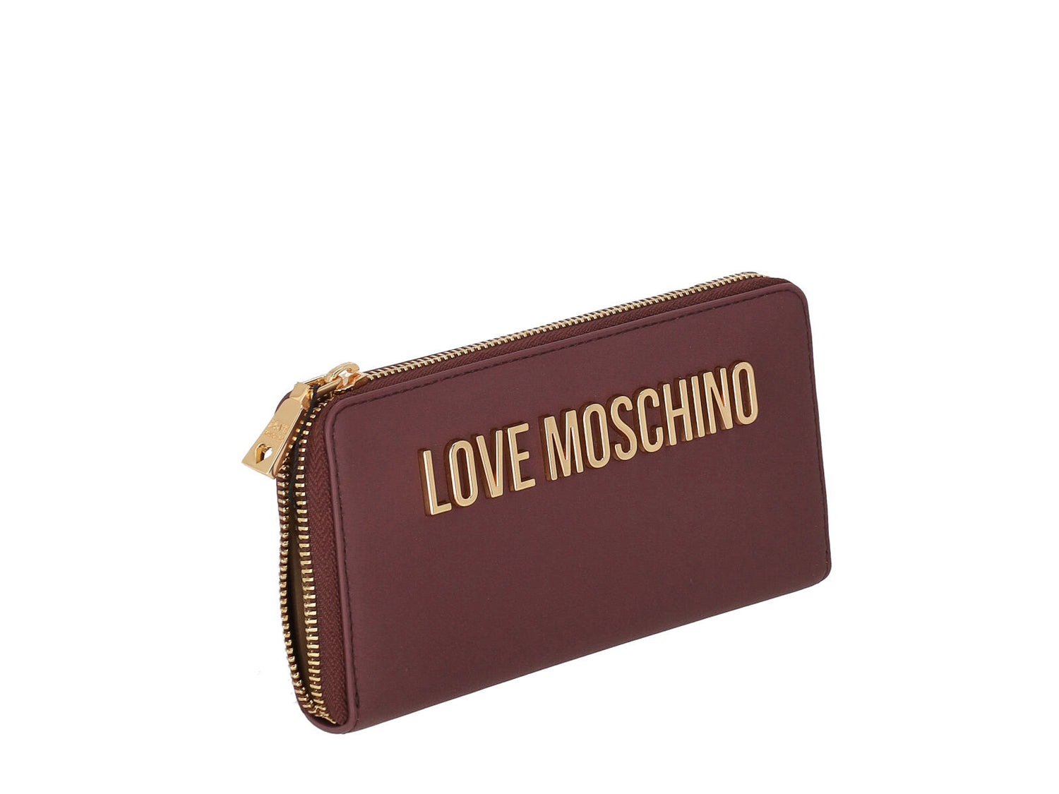 Portafoglio grande zip around con logo lettering oro