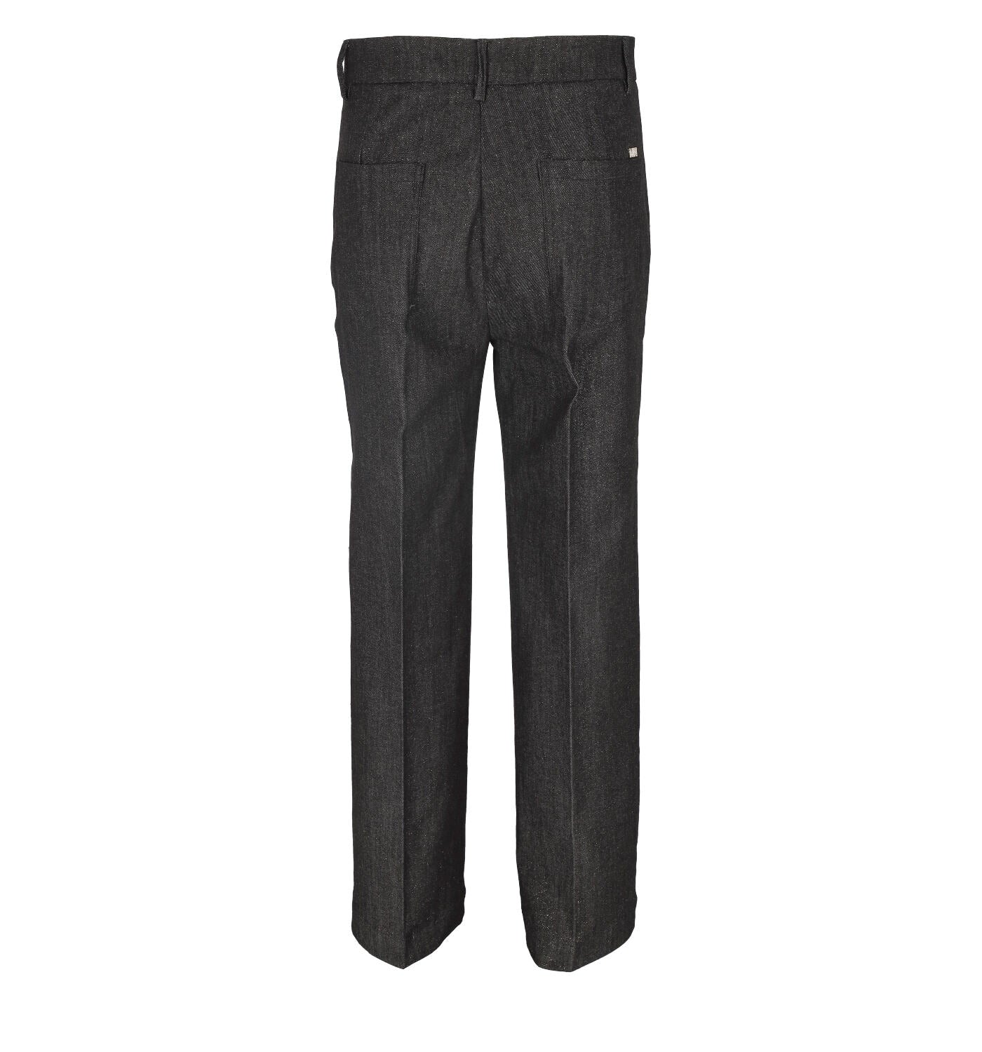 Pantalone a palazzo in tessuto denim lurex