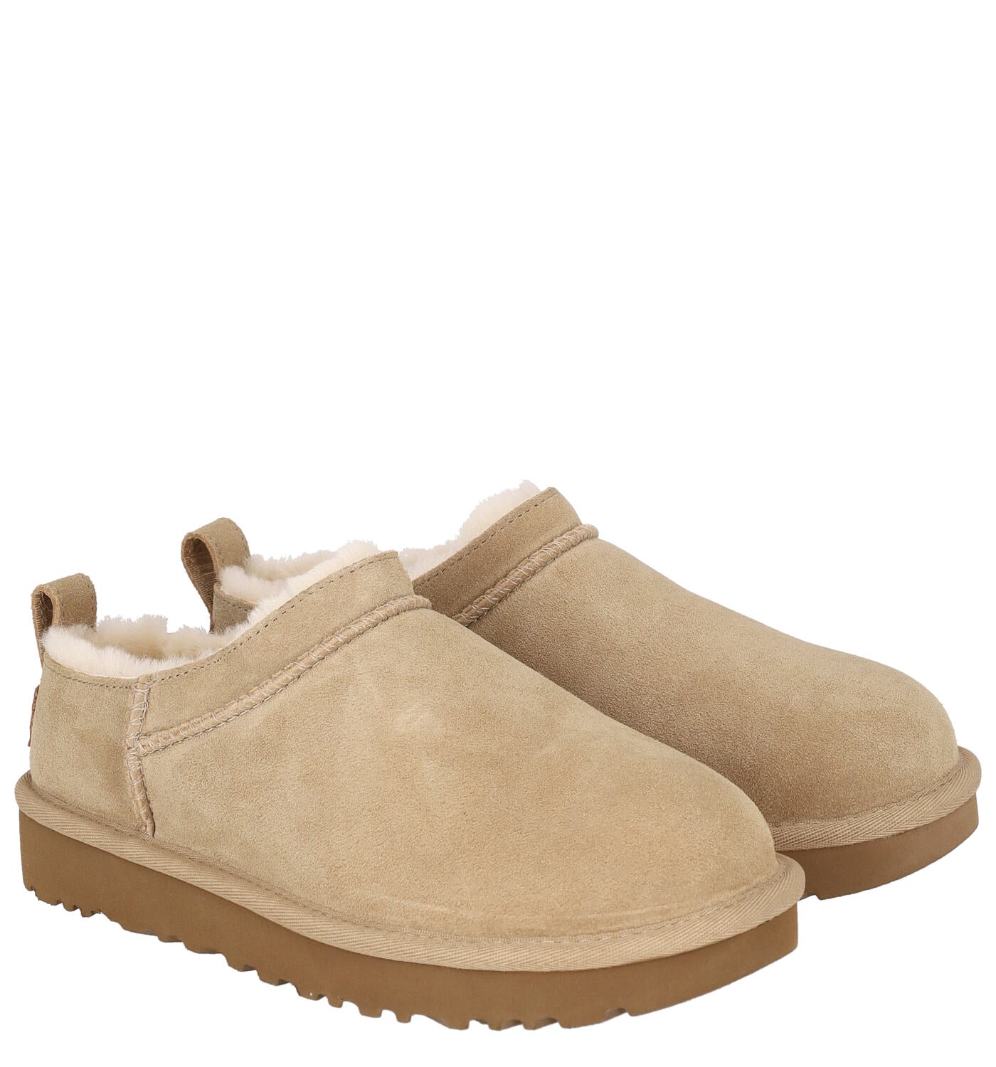 Ugg classic micro in camoscio , taglio vivo e con suola in gomma