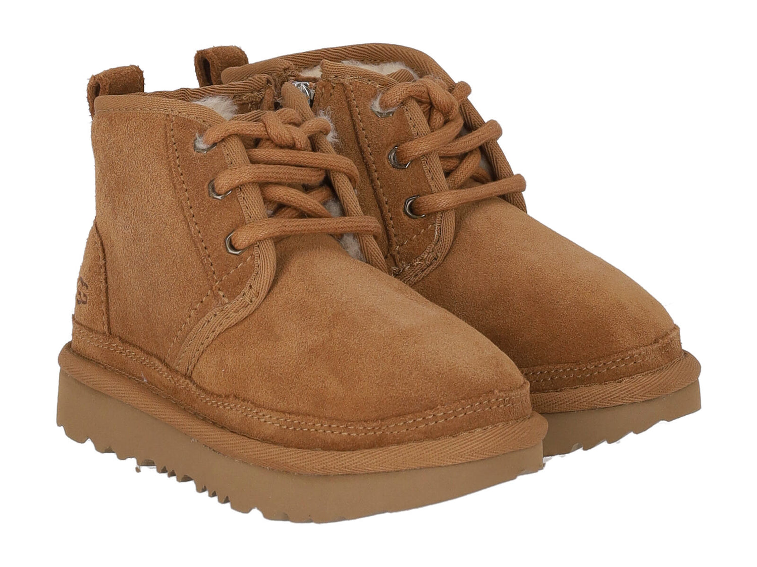 Stivaletto in camoscio con lacci , zip a lato