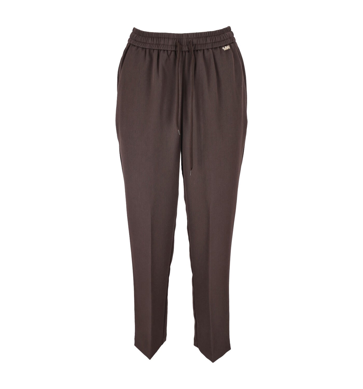 Pantalone in tessuto flanella con chiusura coulisse in vita