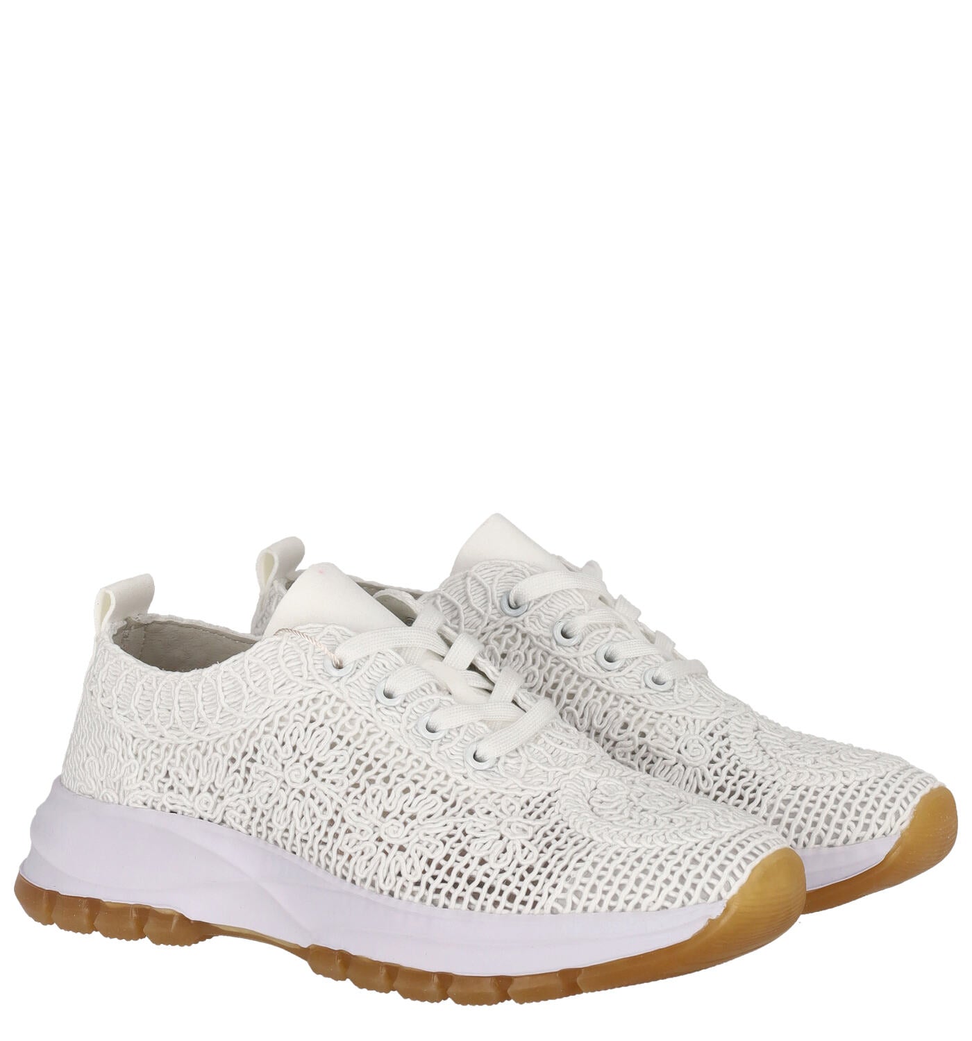 Sneakers in tessuto intrecciato
