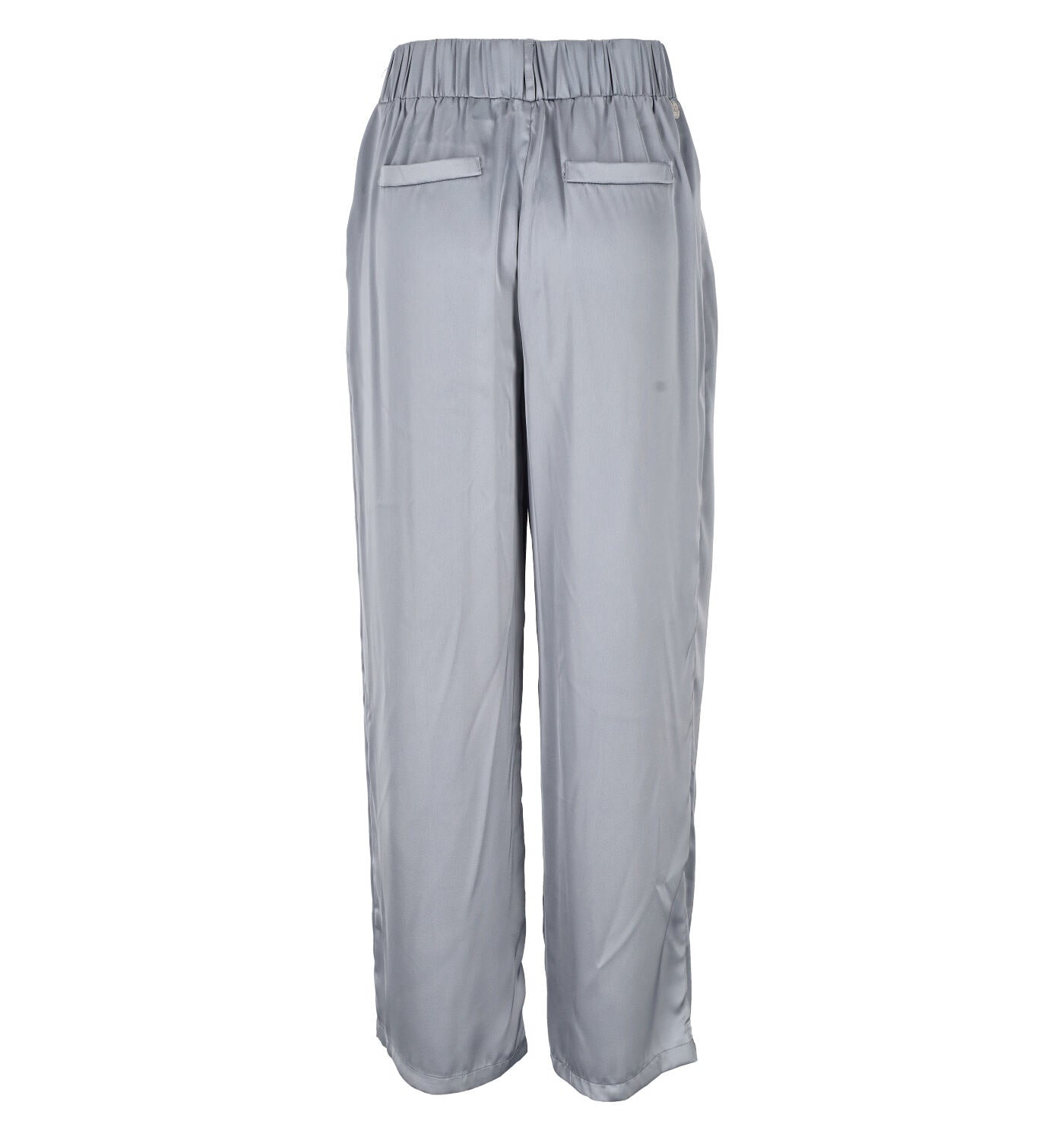 Pantalone palazzo in raso con penches