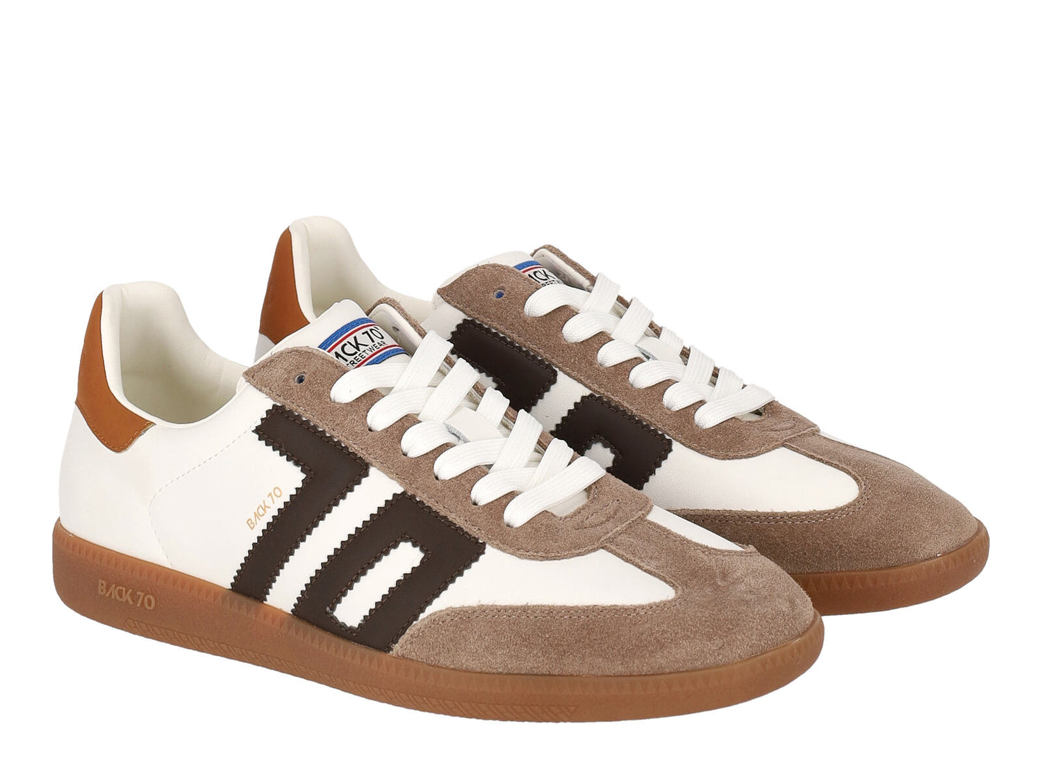 Sneakers in pelle e camoscio con riporto talpa