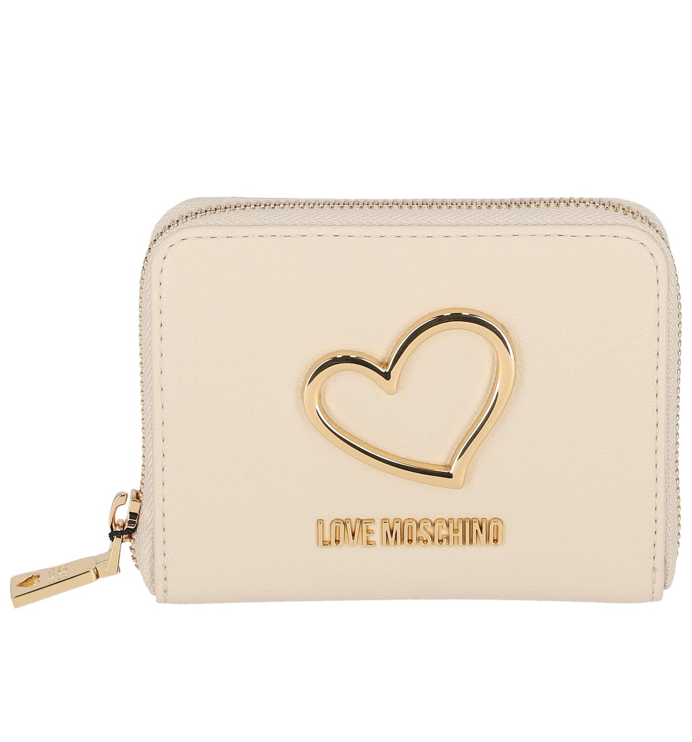 Portafoglio medio con zip around , dettaglio cuore oro
