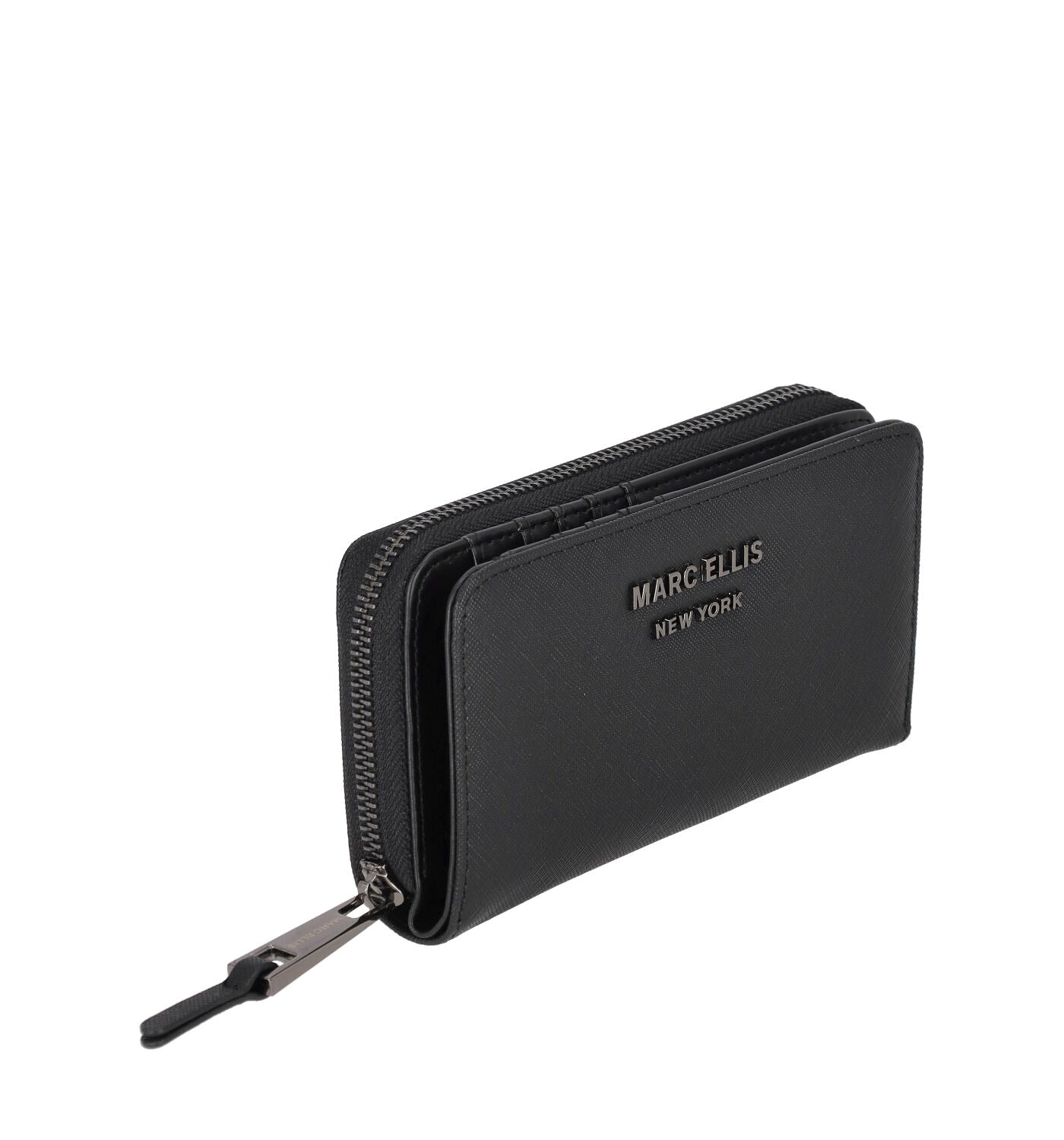 Portafoglio medio in pelle saffiano con zip around