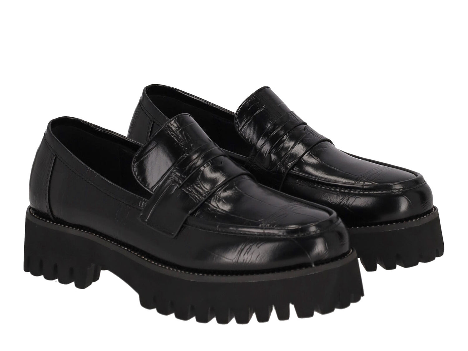 Mocassino spazzolato in cocco con para altezza 4cm.