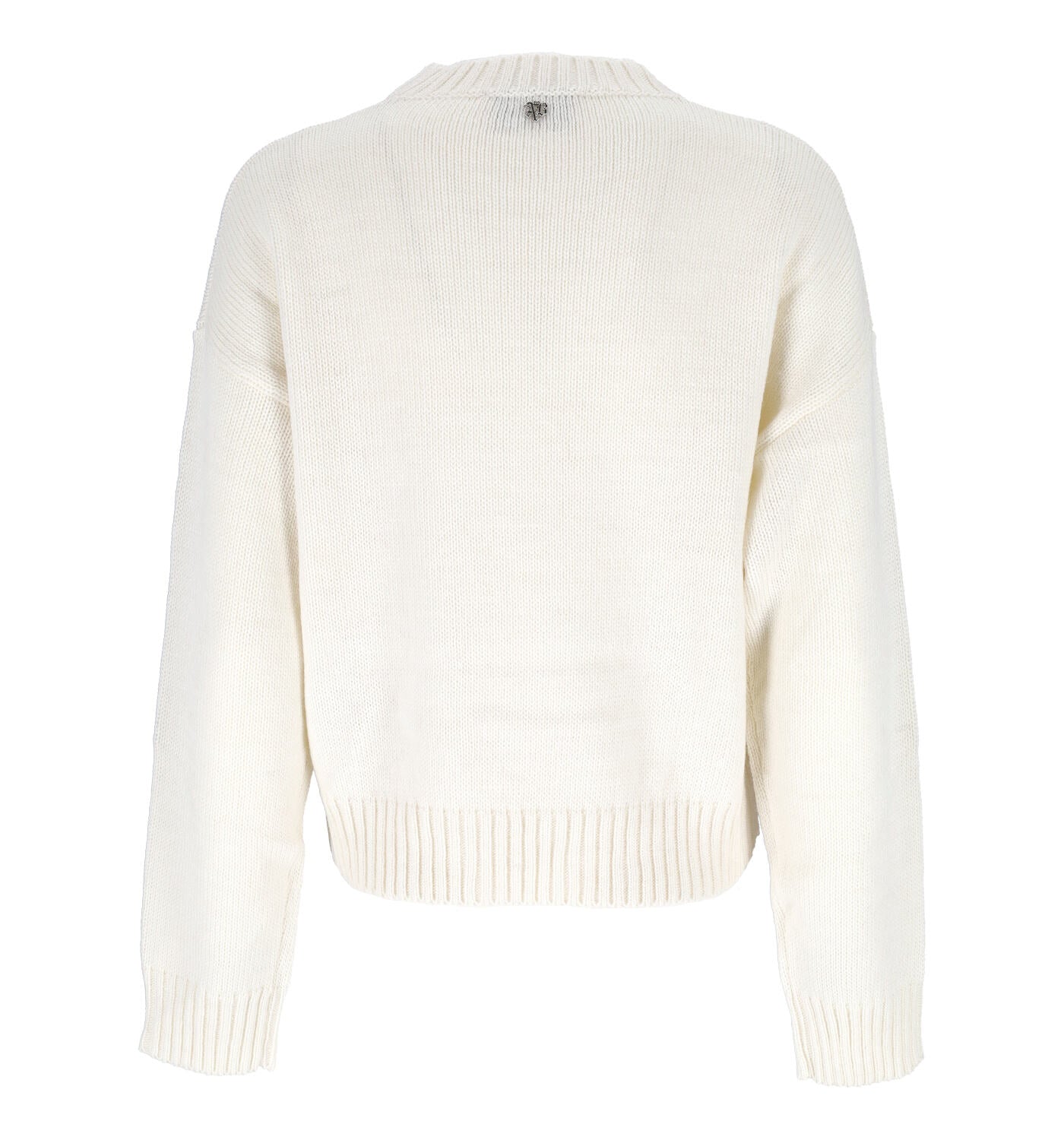 Maglione in lana crop con scritta