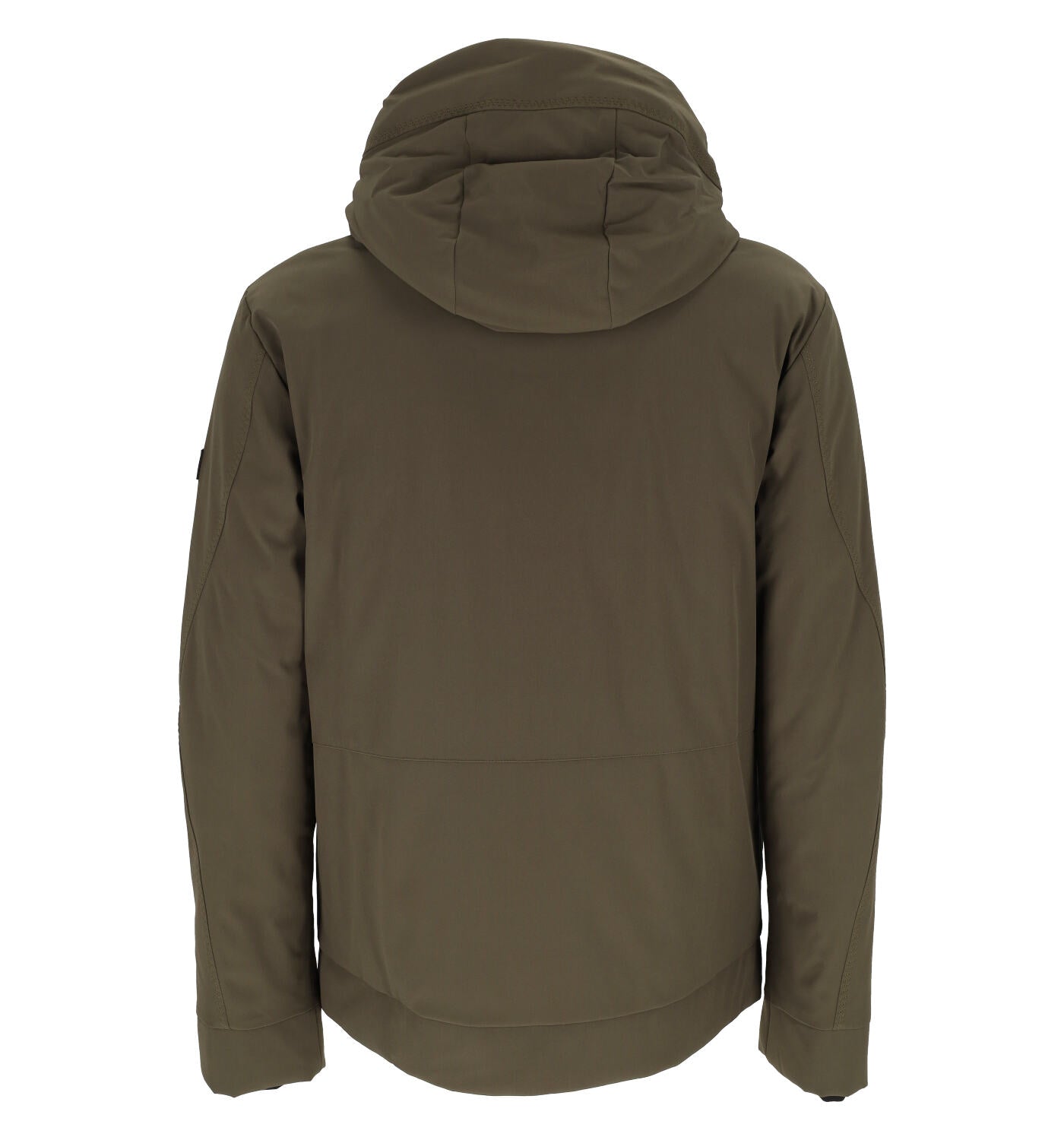 Giubbino corto spalmato con cappuccio