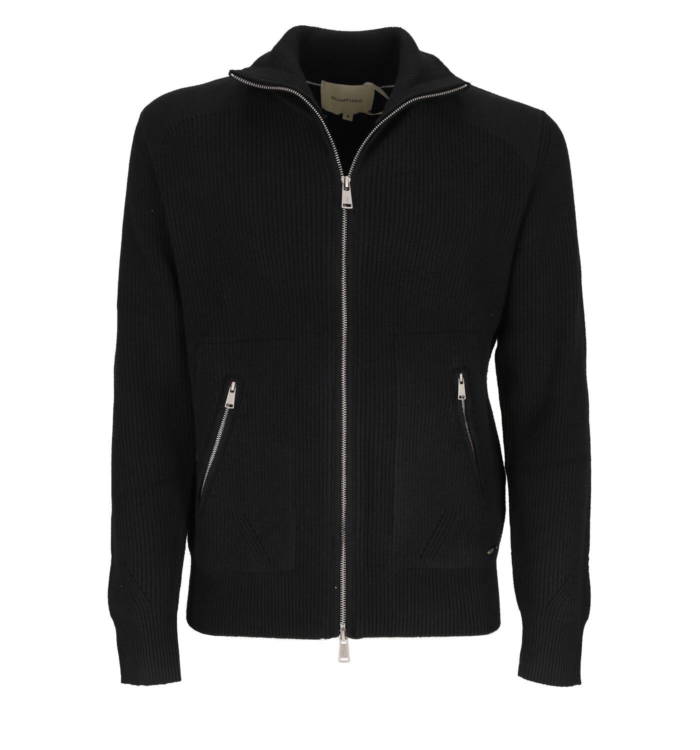 Cardigan collo alto con zip