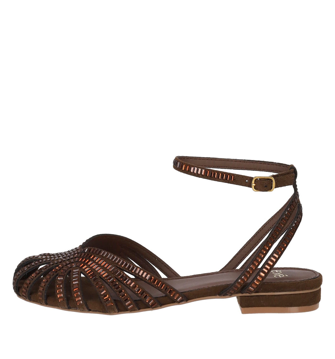 Chanel punta tonda in camoscio baguette strass LOLA