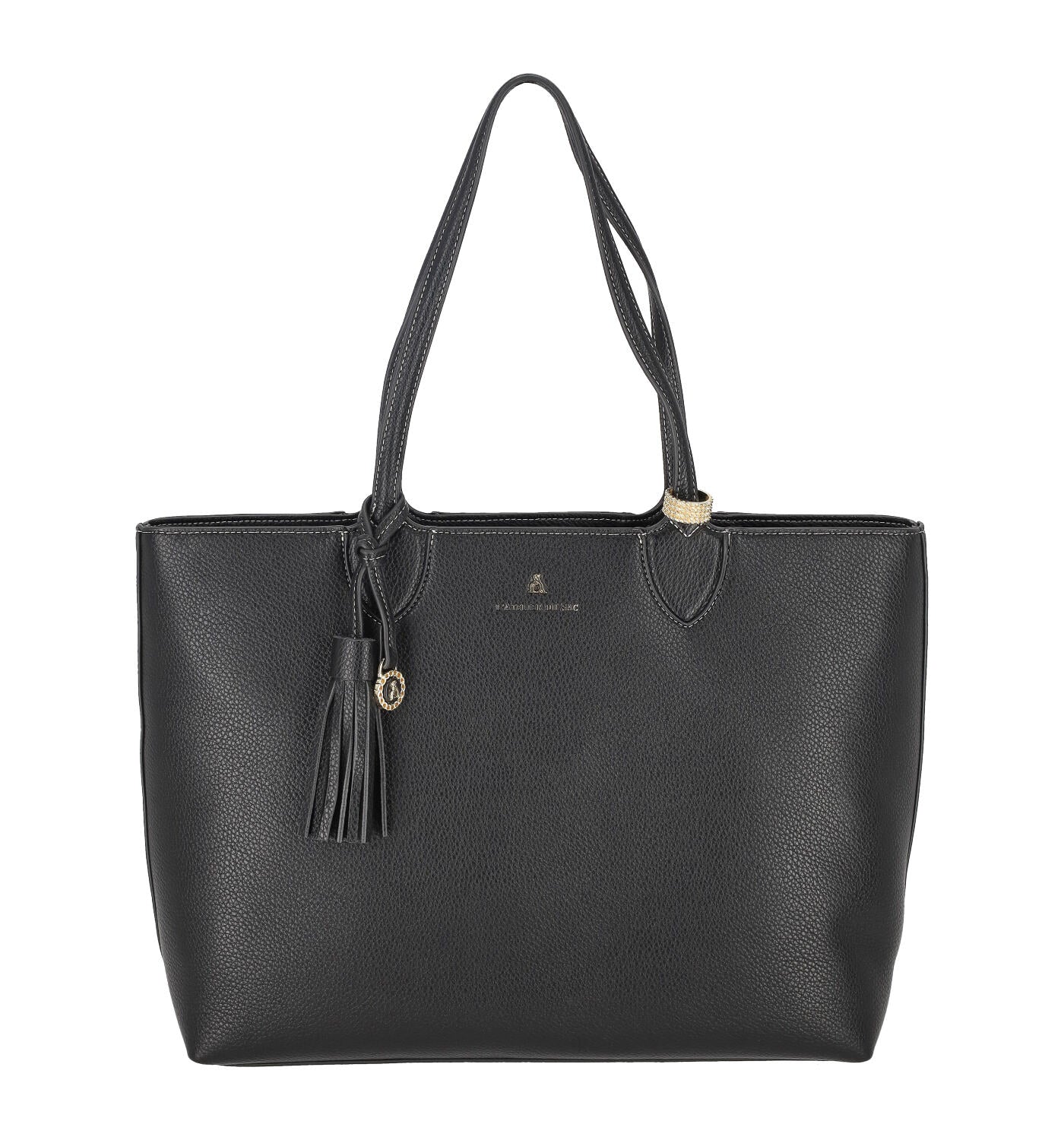 Borsa shopping con manici e chiusura a zip