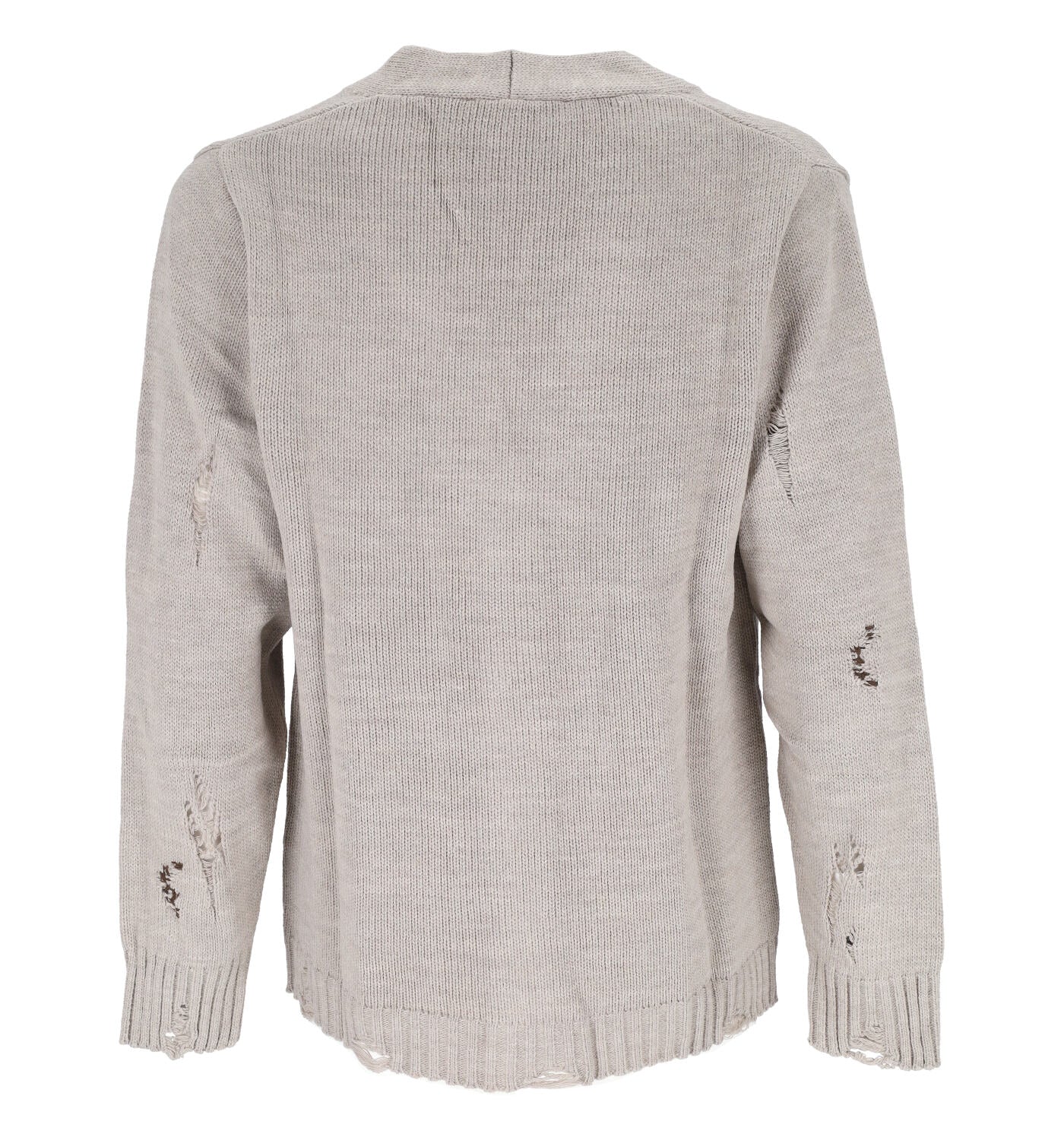 Cardigan con bottoni e rotture