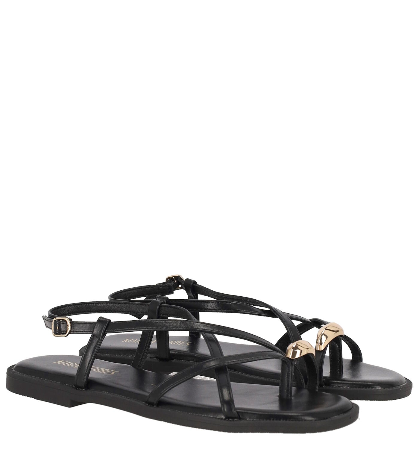 Sandalo infradito con anello, tacco alto 2 cm