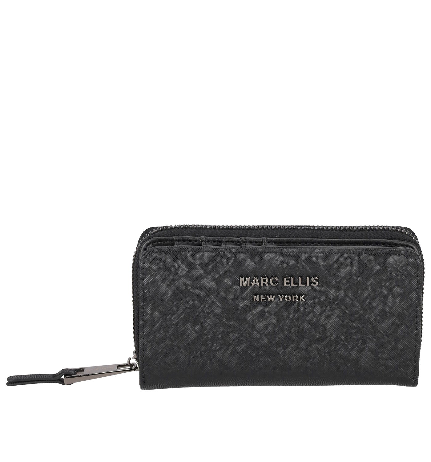 Portafoglio medio in pelle saffiano con zip around