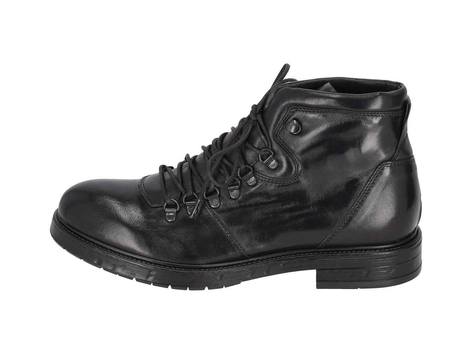 Stivaletto con lacci in pelle