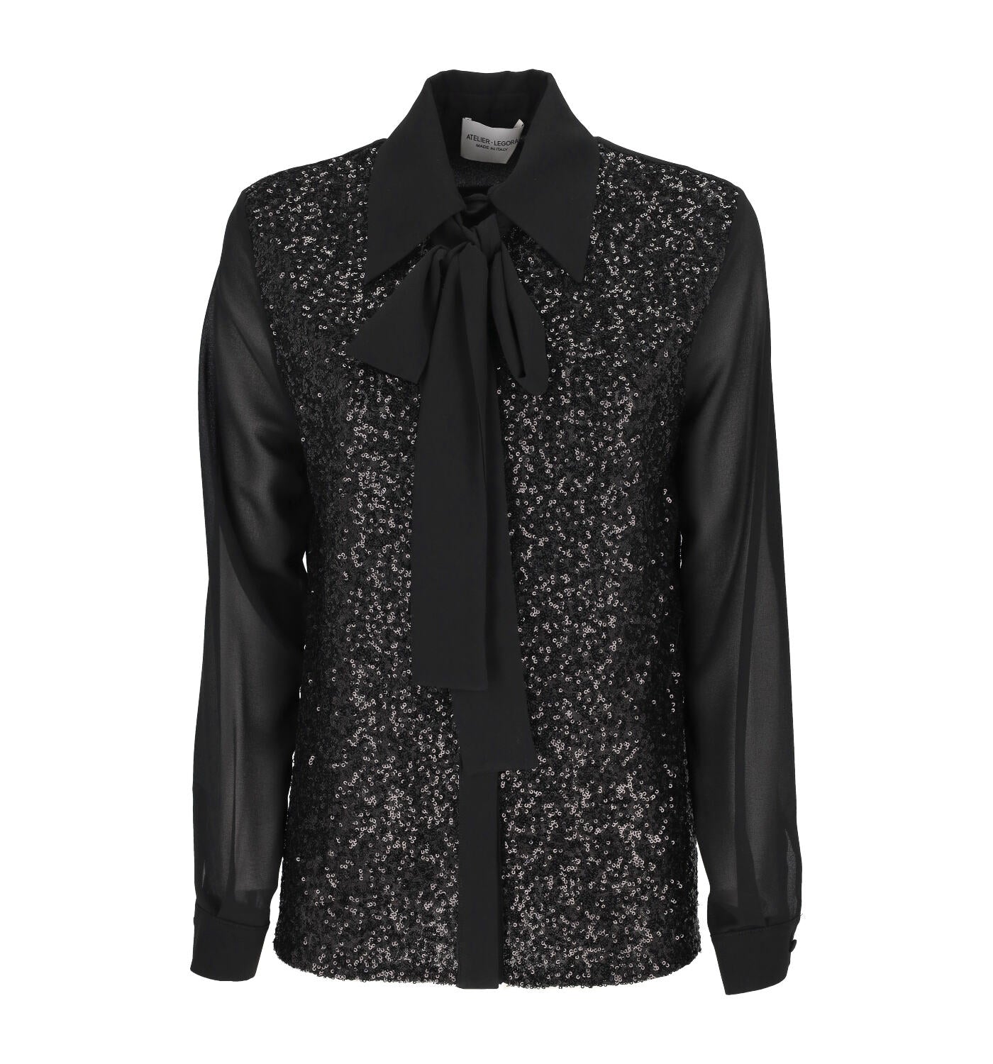 Camicia con pailettes in georgette